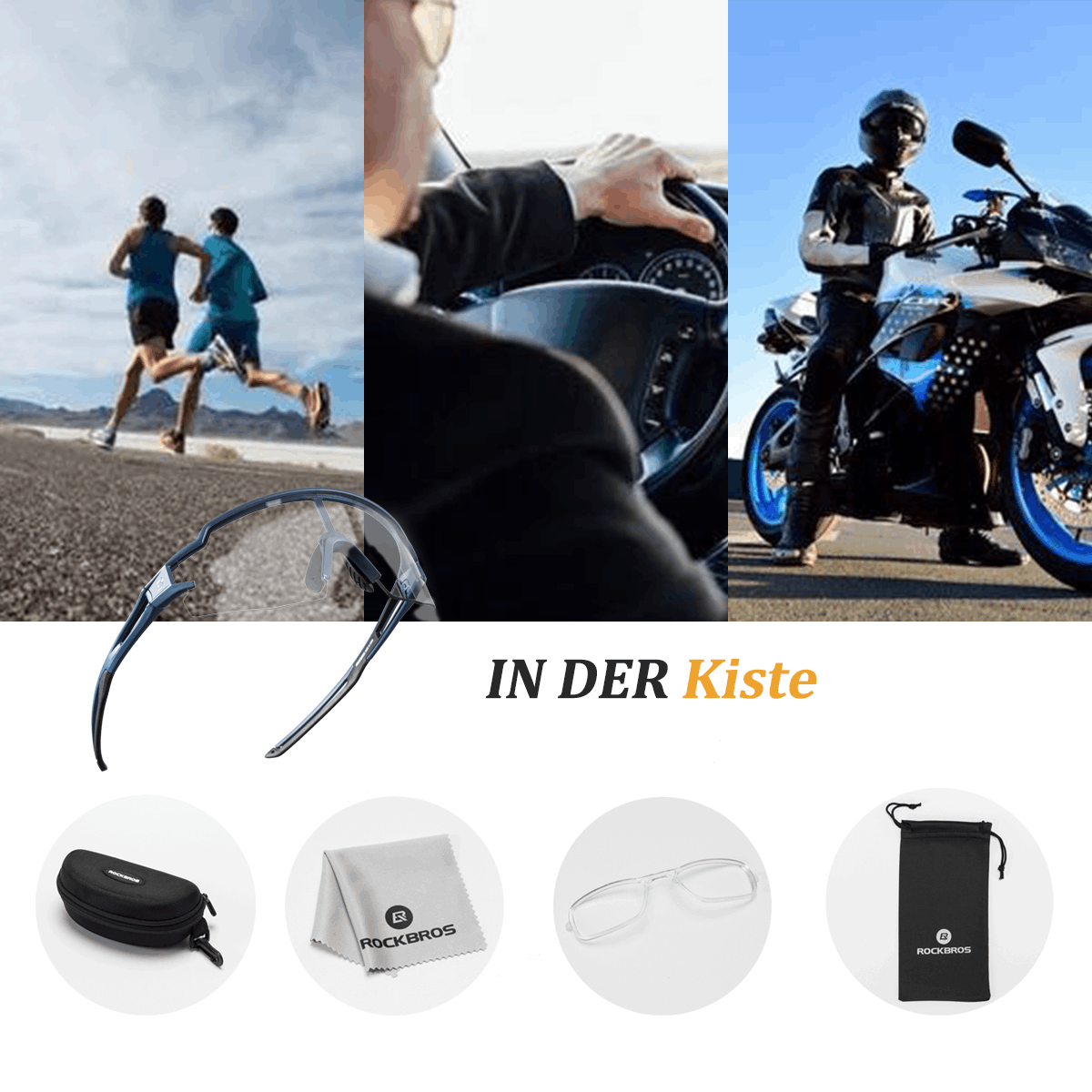 ROCKBROS Sonnenbrille für Männer & Frauen UV - Schutz Fahrradbrille - Fahrradbrille ROCKBROS - EU - NooMii