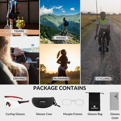 ROCKBROS Sonnenbrille UV400 Schutz Radsportbrille für Damen/ Herren - Fahrradbrille ROCKBROS - EU - NooMii