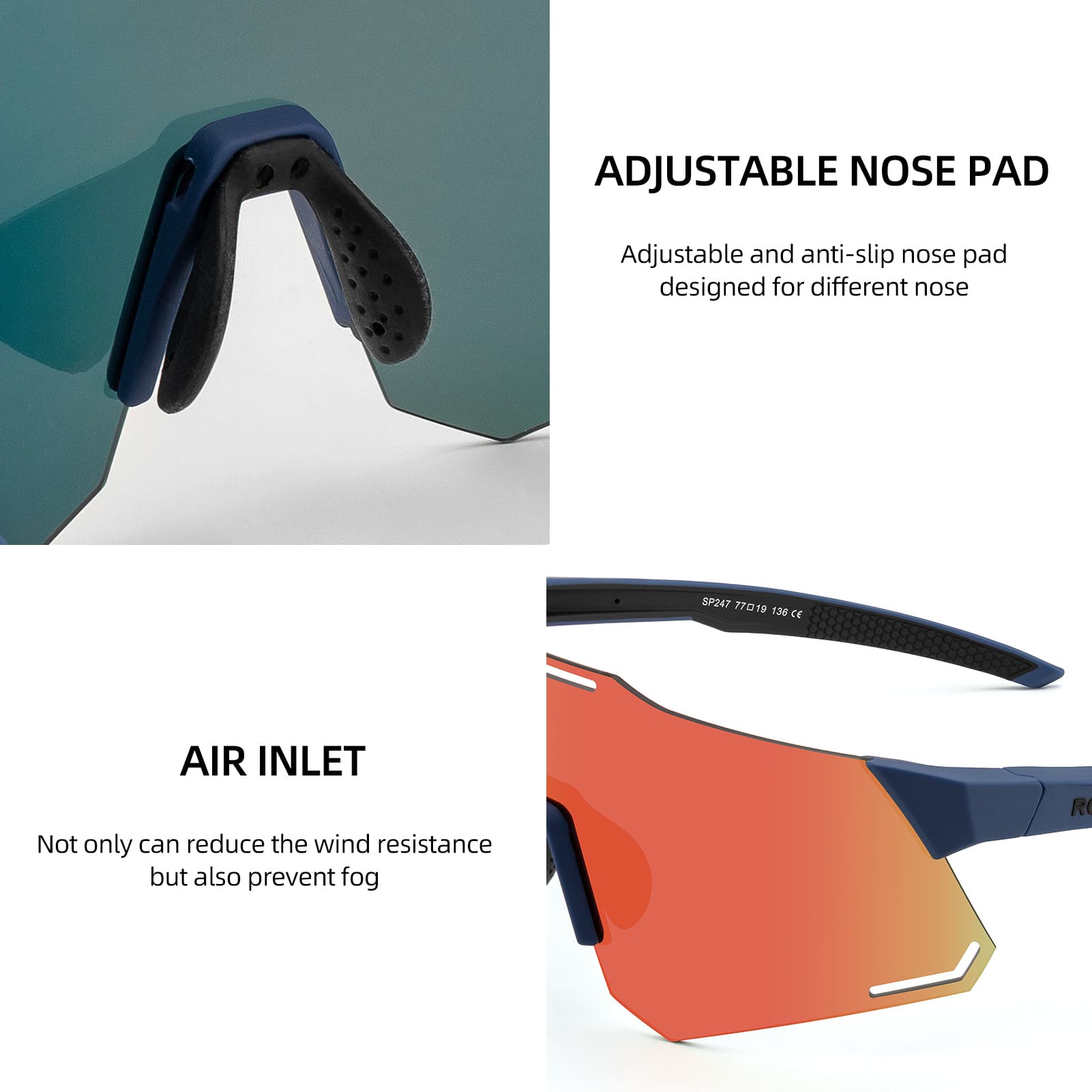 ROCKBROS Sonnenbrille UV400 Schutz Radsportbrille für Damen/ Herren - Fahrradbrille ROCKBROS - EU - NooMii