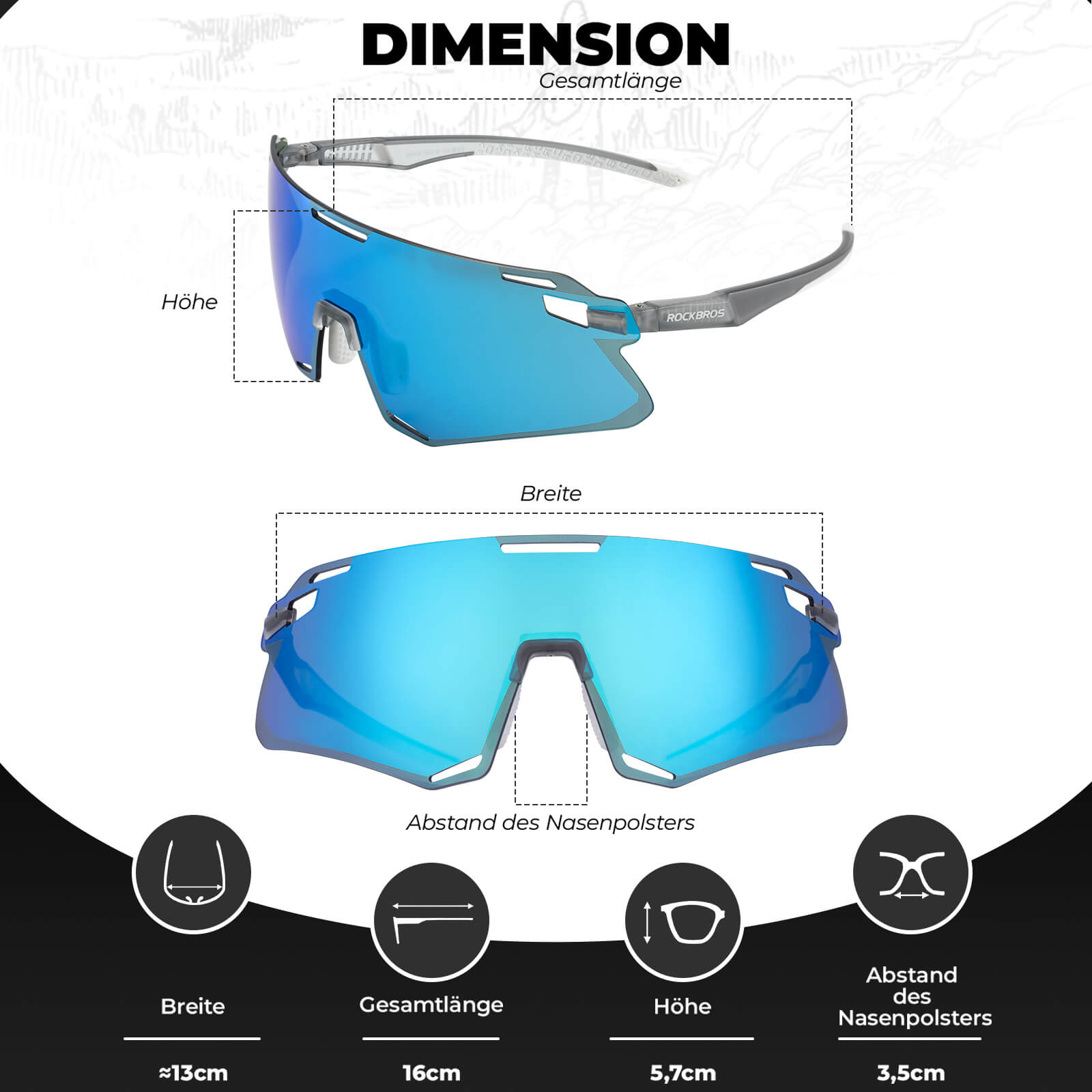 ROCKBROS Sonnenbrille Winddichte Fahrradbrille für Outdoor - Sportarten - Fahrradbrille ROCKBROS - EU - NooMii