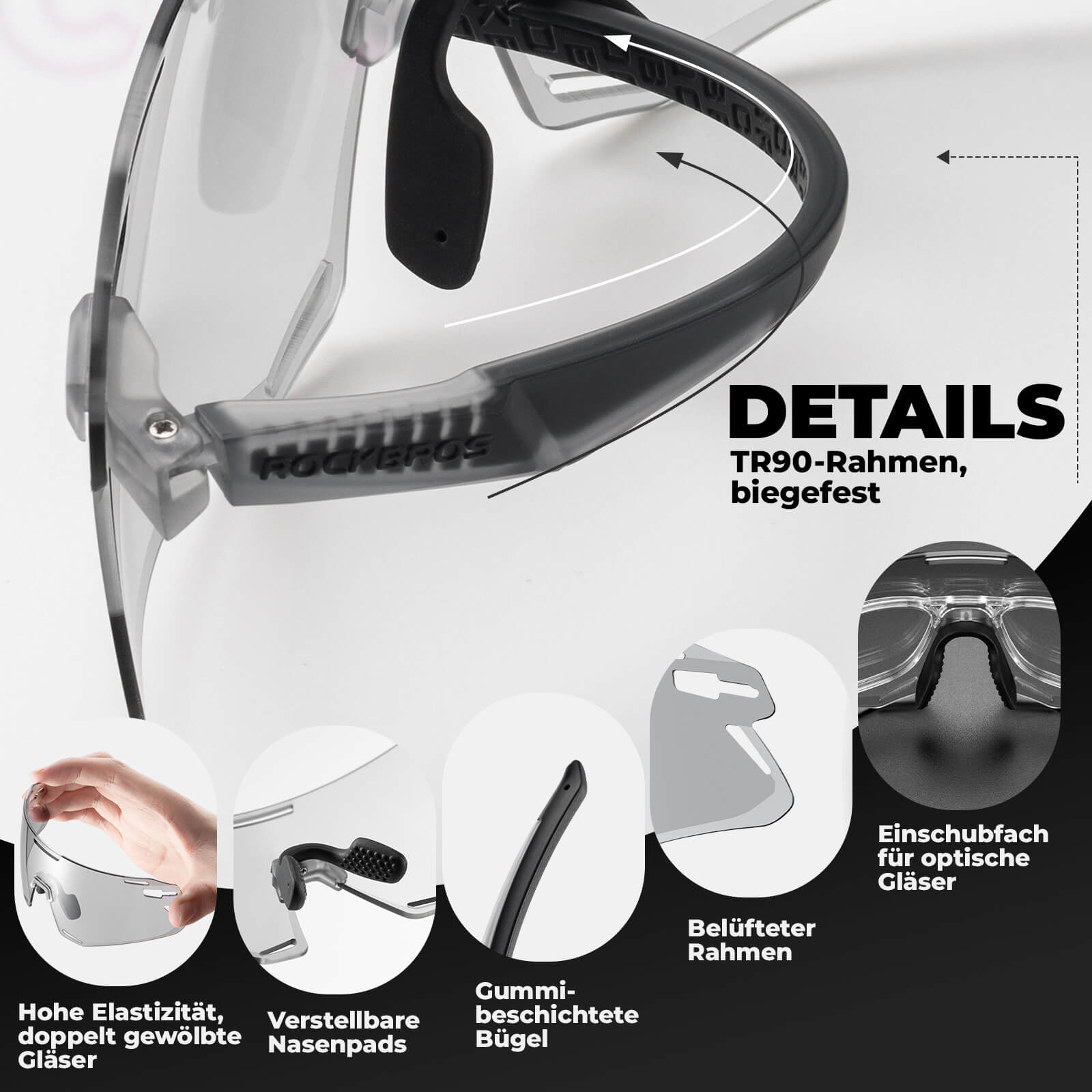 ROCKBROS Sonnenbrille Winddichte Fahrradbrille für Outdoor - Sportarten - Fahrradbrille ROCKBROS - EU - NooMii