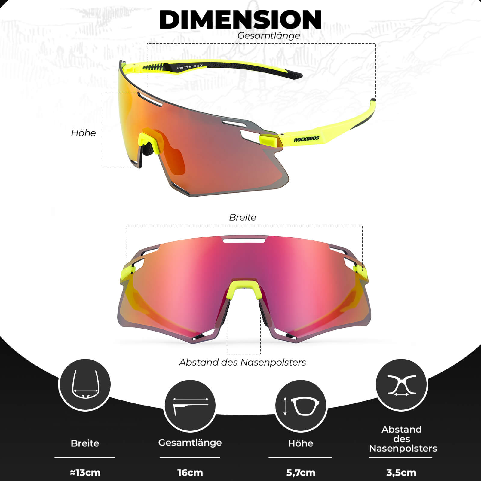 ROCKBROS Sonnenbrille Winddichte Fahrradbrille für Outdoor - Sportarten - Fahrradbrille ROCKBROS - EU - NooMii