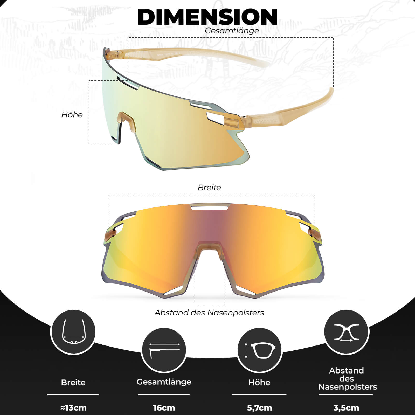ROCKBROS Sonnenbrille Winddichte Fahrradbrille für Outdoor - Sportarten - Fahrradbrille ROCKBROS - EU - NooMii