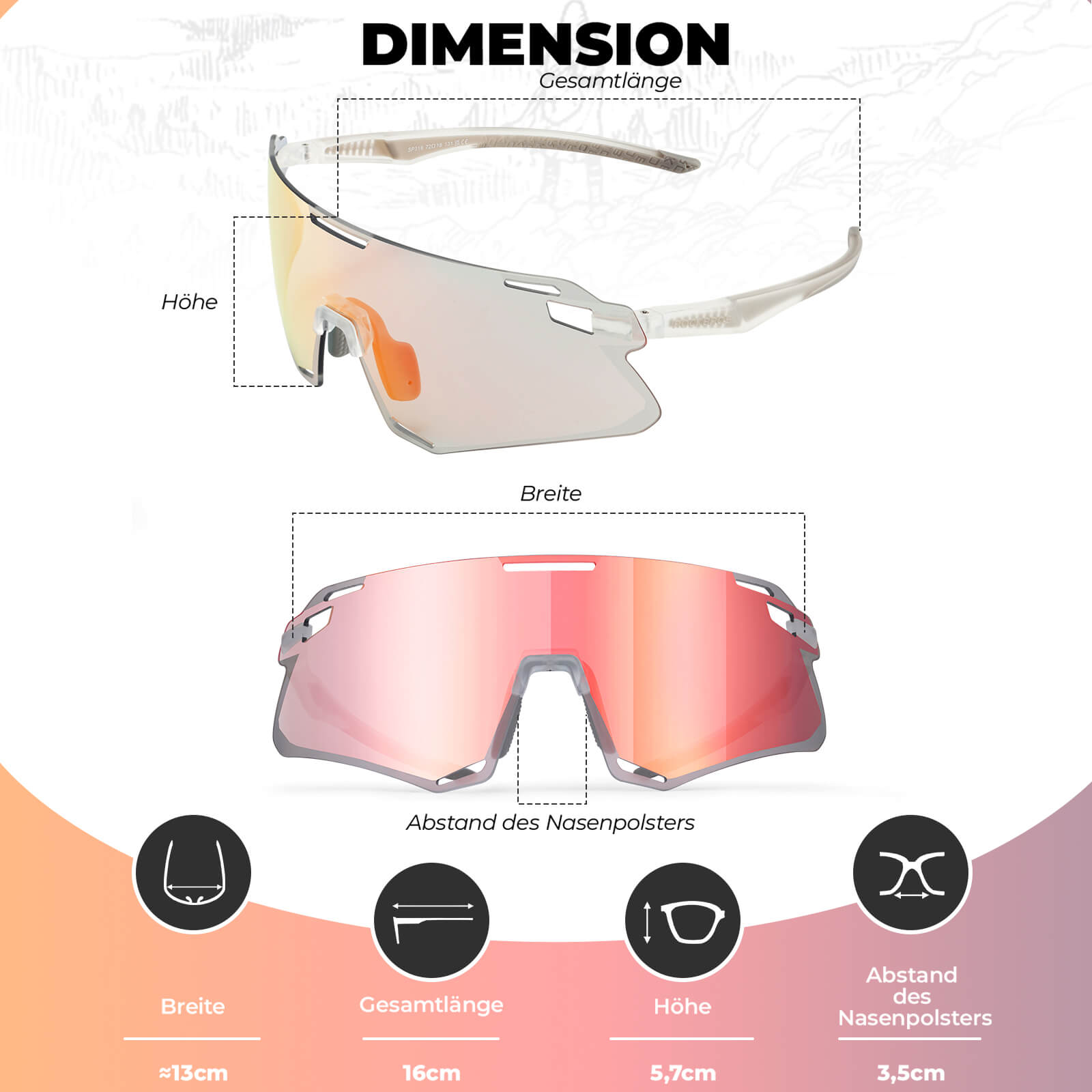 ROCKBROS Sonnenbrille Winddichte Fahrradbrille für Outdoor - Sportarten - Fahrradbrille ROCKBROS - EU - NooMii