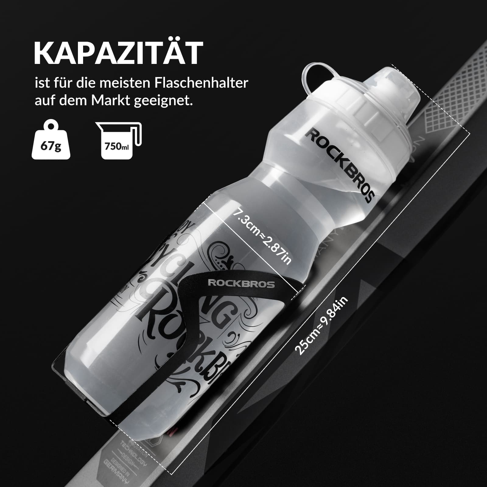 ROCKBROS Sport Trinkflasche 750ml Fahrrad Wasserflasche BPA - Frei - Fahrradflasche ROCKBROS - EU - NooMii