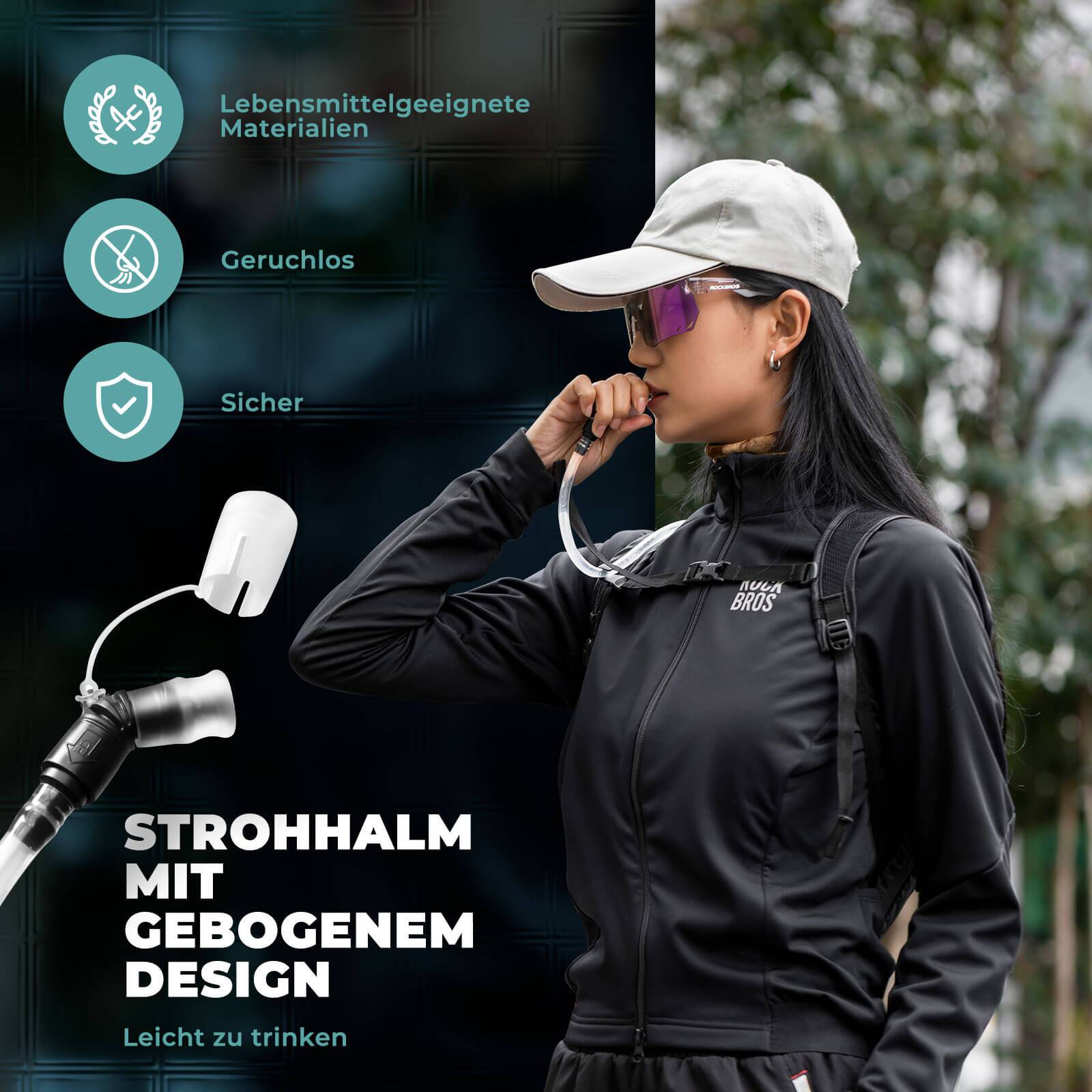 ROCKBROS Trinkblase 2L mit Trinkschlauch Leichte TPU Wasserblase - Fahrrad Flaschenhalter ROCKBROS - EU - NooMii