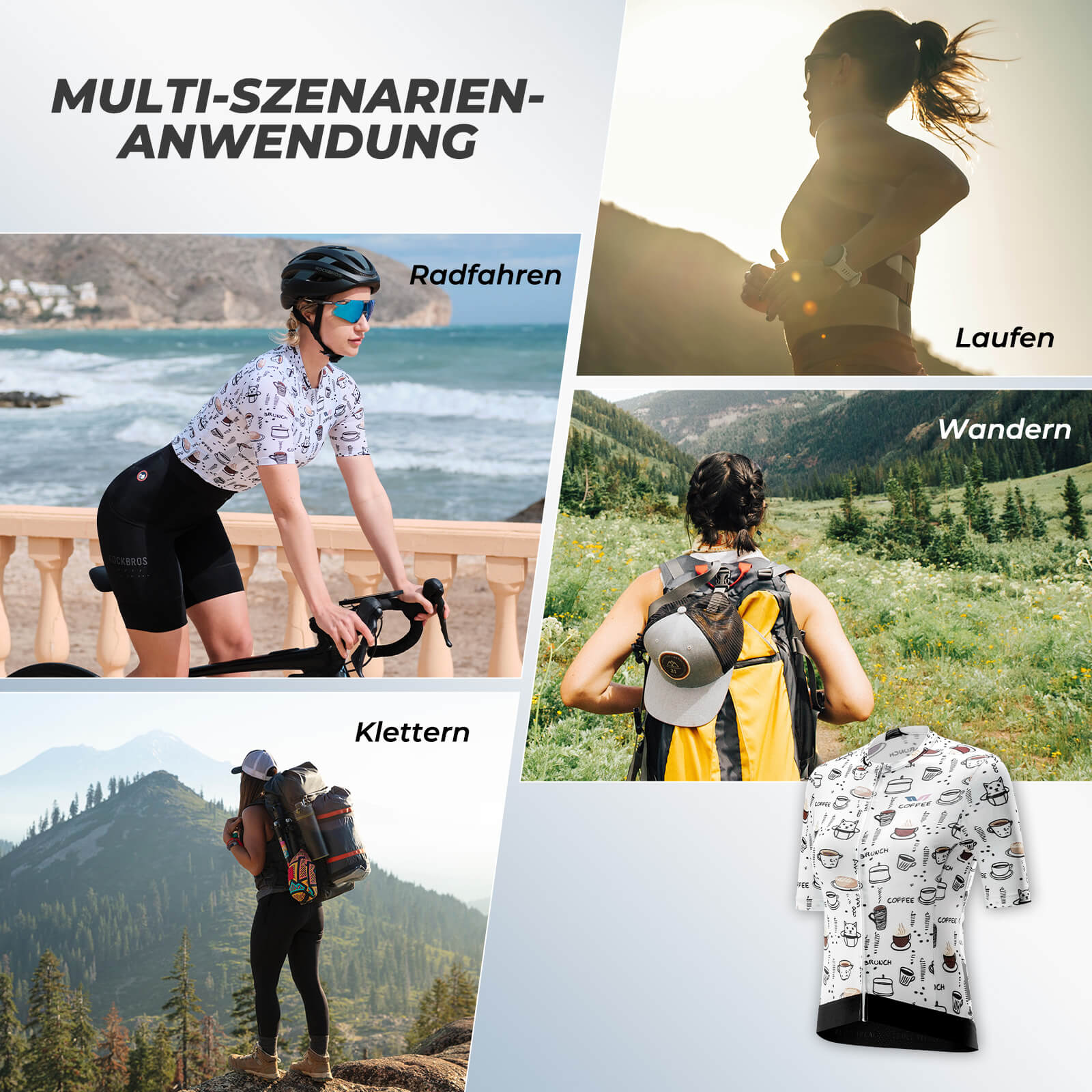 ROCKBROS TVI Damen - Frühstücksclub Schnelltrocknendes Radtrikot - Fahrradtrikot ROCKBROS - EU - NooMii