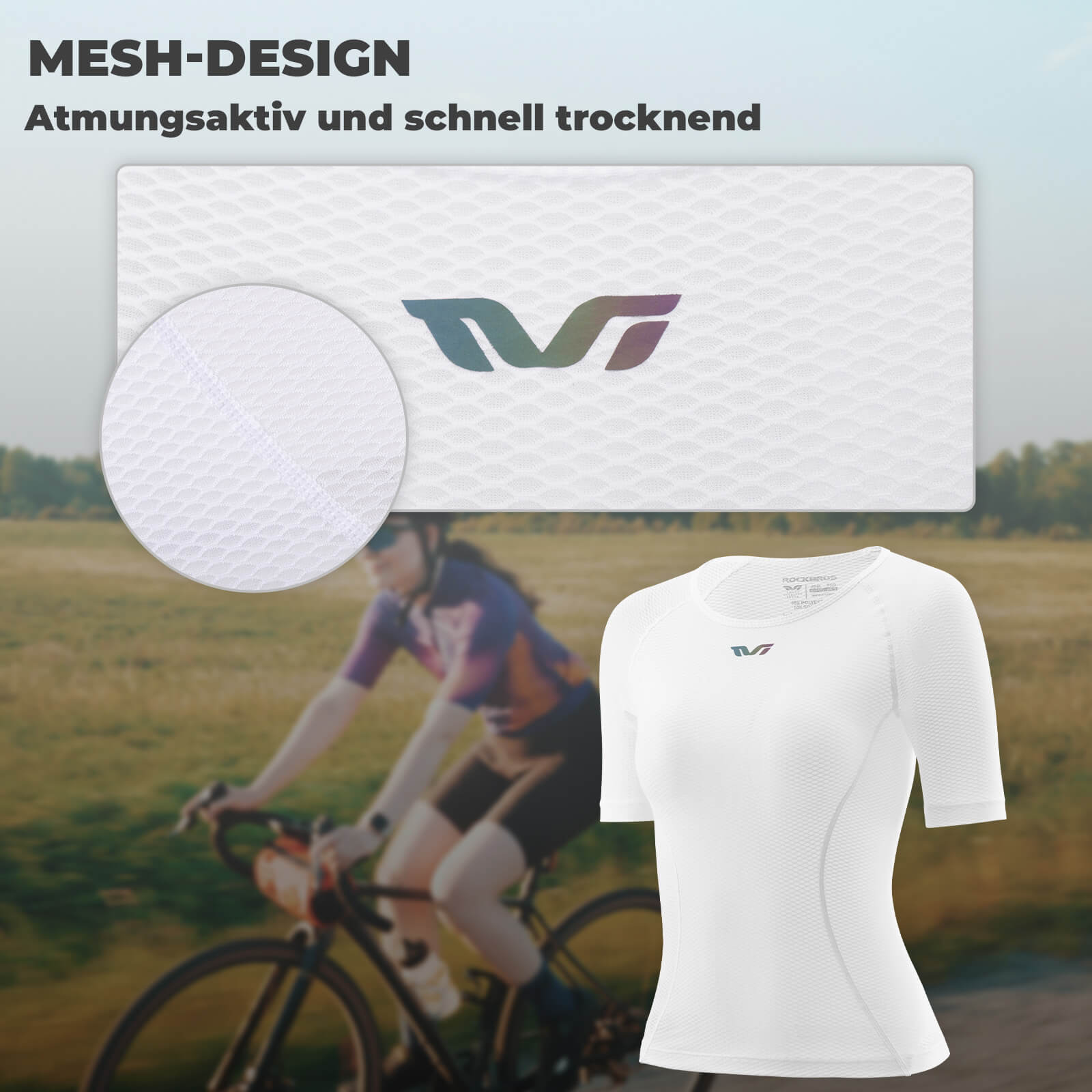 ROCKBROS TVI Damen Kurzarm - Radtrikot Funktionsshirt Atmungsaktives Trikots Sommer - Fahrradtrikot ROCKBROS - EU - NooMii