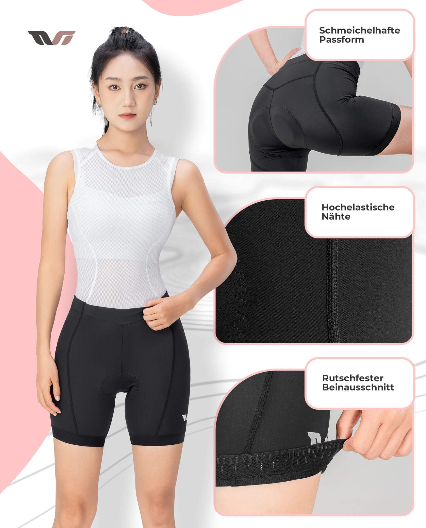 ROCKBROS TVI Damen Radlerhose Gepolstert Fahrradhose Schnell Trocknend - Fahrradhose ROCKBROS - EU - NooMii