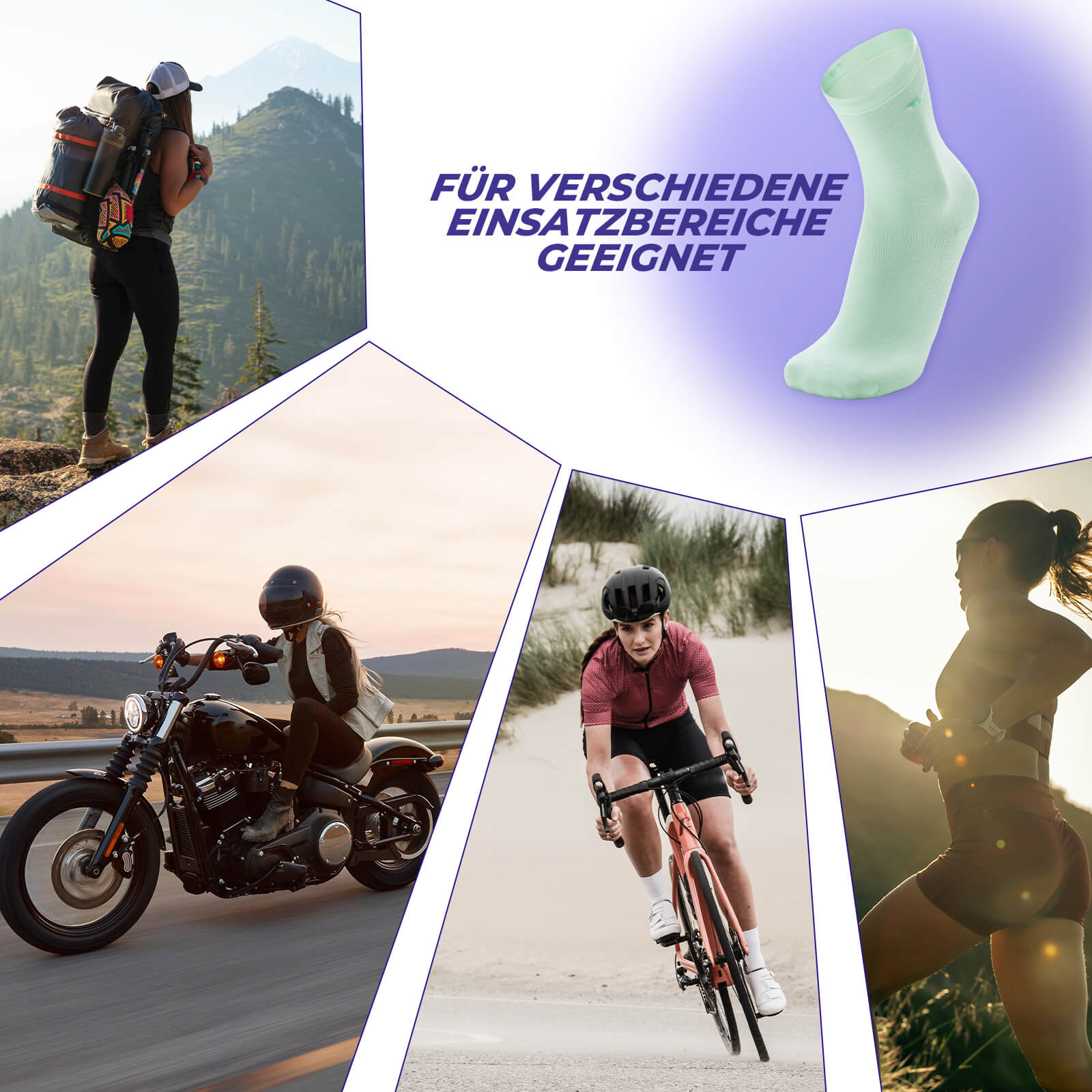 ROCKBROS TVI Damen Sportsocken Atmungsaktive Fahrradsocken Sommer - Fahrradsocken ROCKBROS - EU - NooMii