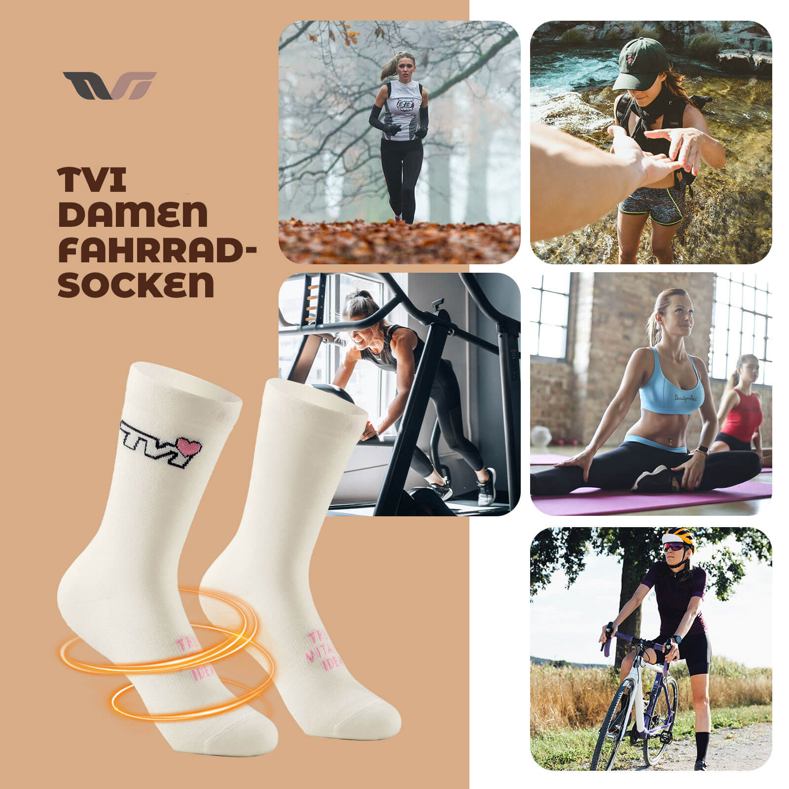 ROCKBROS TVI Damen Sportsocken Atmungsaktive Fahrradsocken Winter - Fahrradsocken ROCKBROS - EU - NooMii