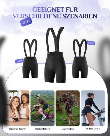 ROCKBROS TVI Fahrradhose Damen mit abnehmbaren Kurz Radsport Trägerhose - Fahrradhose ROCKBROS - EU - NooMii