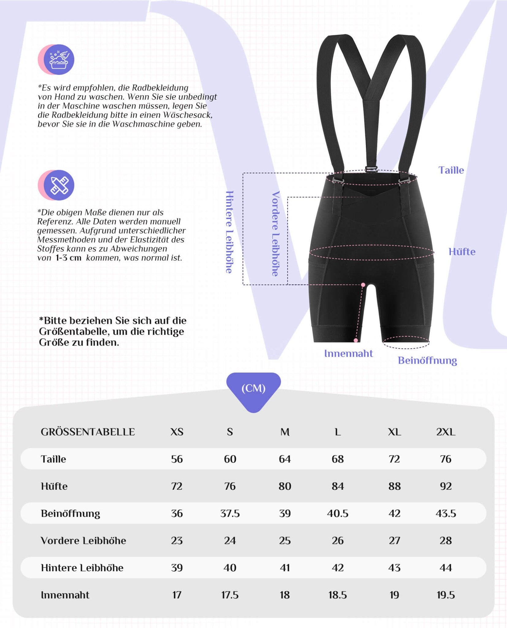 ROCKBROS TVI Fahrradhose Damen mit abnehmbaren Kurz Radsport Trägerhose - Fahrradhose ROCKBROS - EU - NooMii