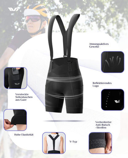 ROCKBROS TVI Fahrradhose Damen mit abnehmbaren Kurz Radsport Trägerhose - Fahrradhose ROCKBROS - EU - NooMii