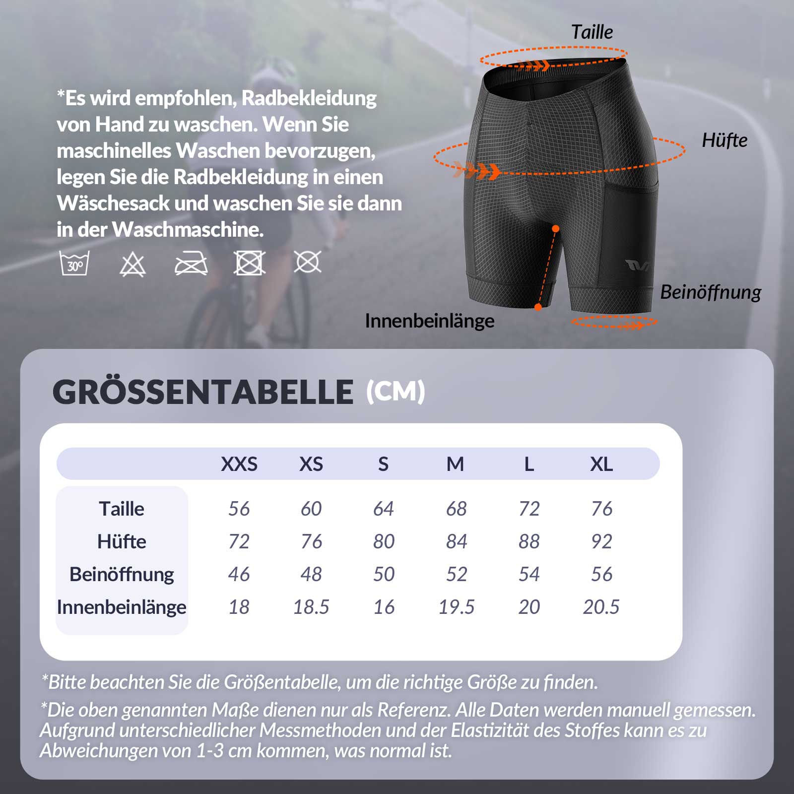 ROCKBROS TVI Radlerhose Damen Gepolstert mit Tasche Atmungsaktive - Fahrradhose ROCKBROS - EU - NooMii