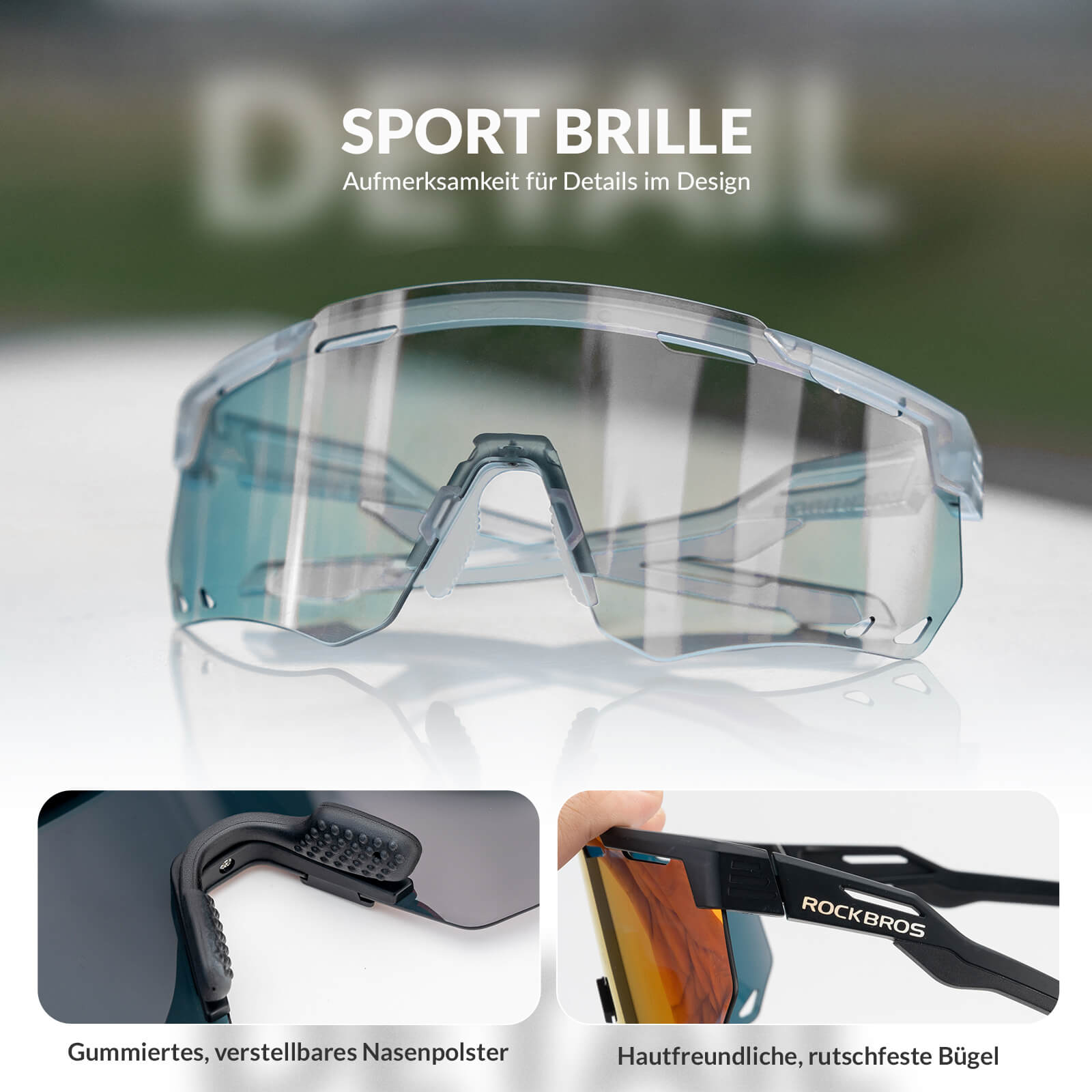 ROCKBROS Ultraleicht Fahrradbrille Selbsttönende Sonnenbrille mit UV400 - Schutz - Fahrradbrille ROCKBROS - EU - NooMii