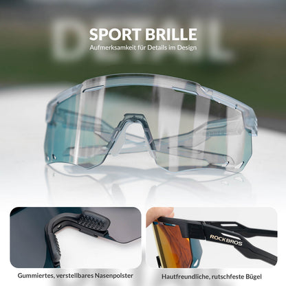 ROCKBROS Ultraleicht Fahrradbrille Selbsttönende Sonnenbrille mit UV400 - Schutz - Fahrradbrille ROCKBROS - EU - NooMii