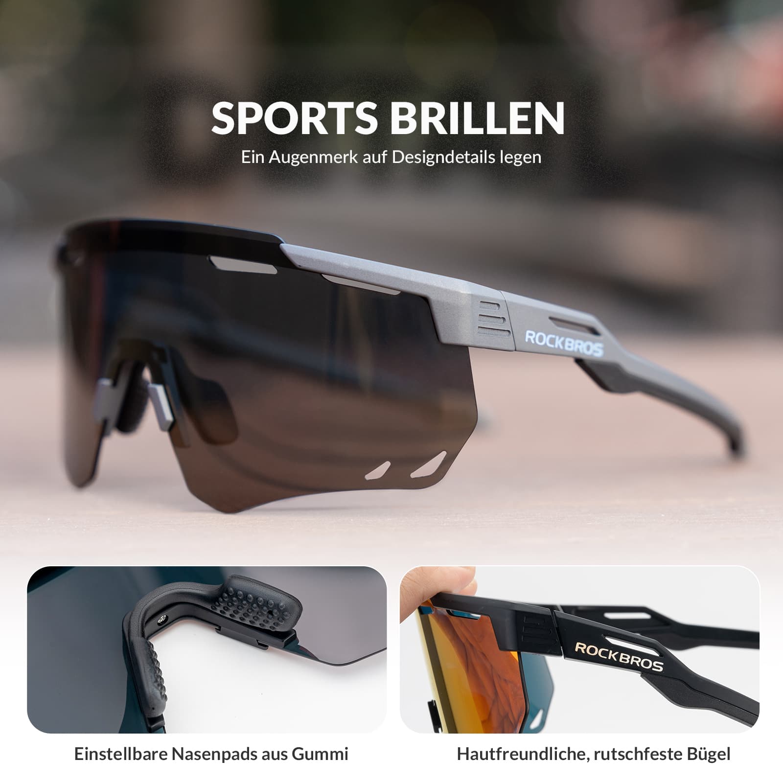 ROCKBROS Ultraleicht Fahrradbrille Selbsttönende Sonnenbrille mit UV400 - Schutz - Fahrradbrille ROCKBROS - EU - NooMii
