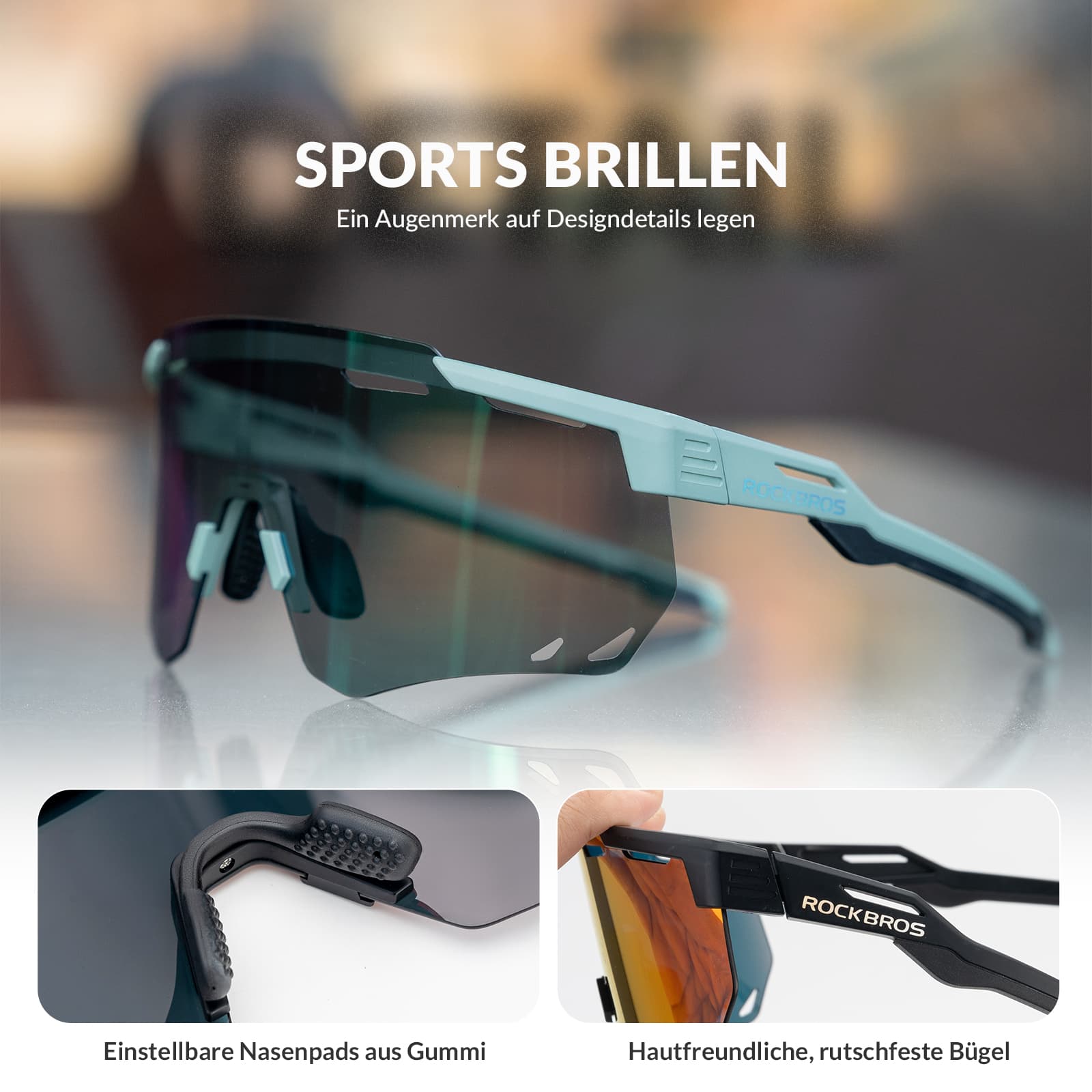 ROCKBROS Ultraleicht Fahrradbrille Selbsttönende Sonnenbrille mit UV400 - Schutz - Fahrradbrille ROCKBROS - EU - NooMii