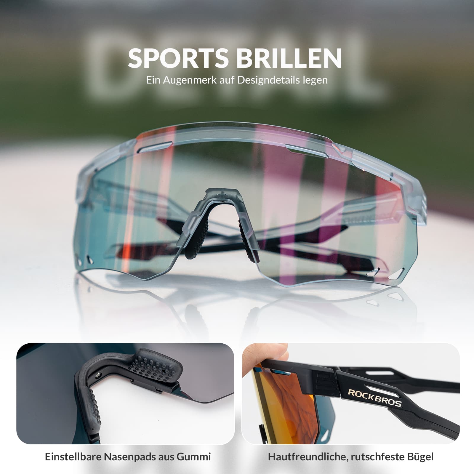 ROCKBROS Ultraleicht Fahrradbrille Selbsttönende Sonnenbrille mit UV400 - Schutz - Fahrradbrille ROCKBROS - EU - NooMii