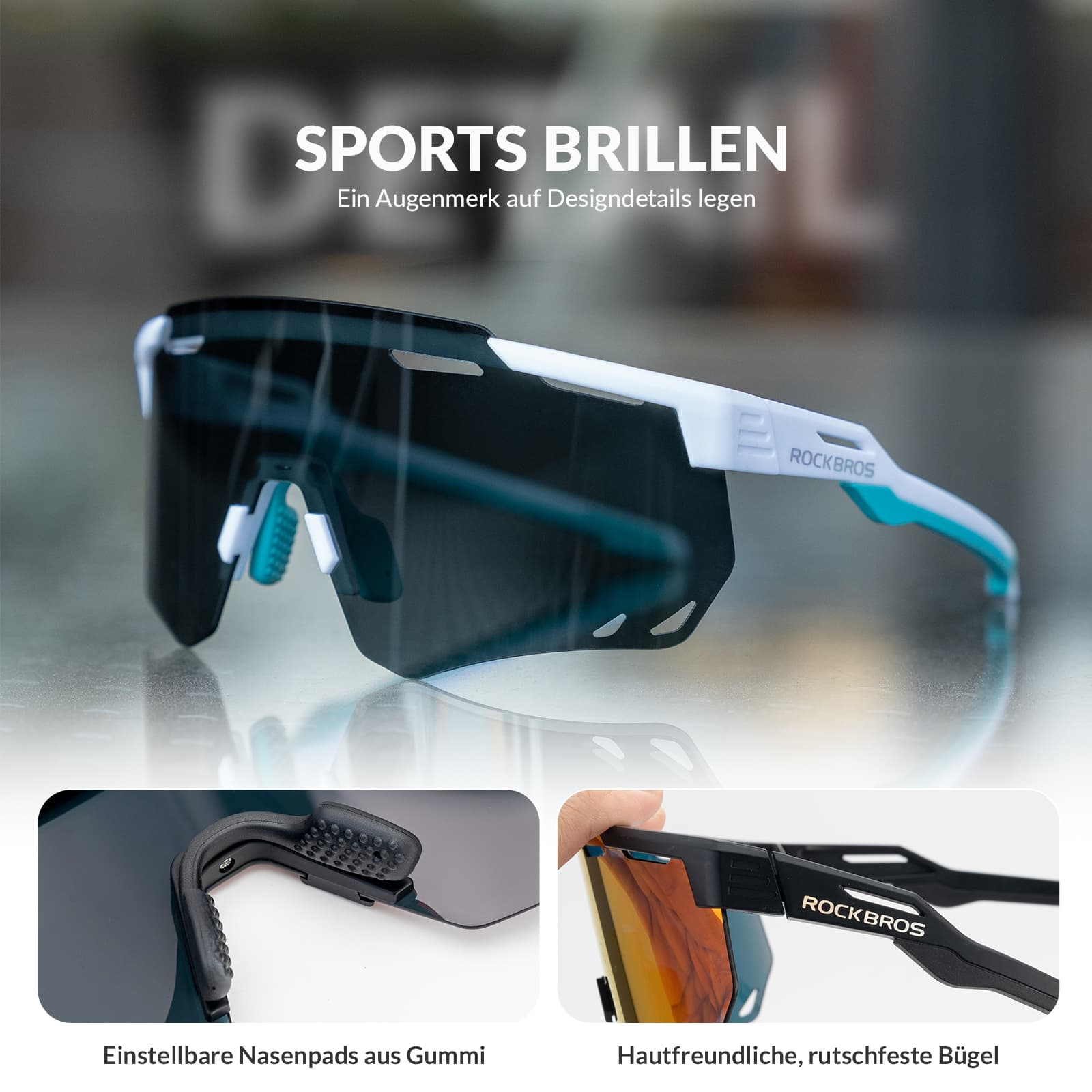 ROCKBROS Ultraleicht Fahrradbrille Selbsttönende Sonnenbrille mit UV400 - Schutz - Fahrradbrille ROCKBROS - EU - NooMii