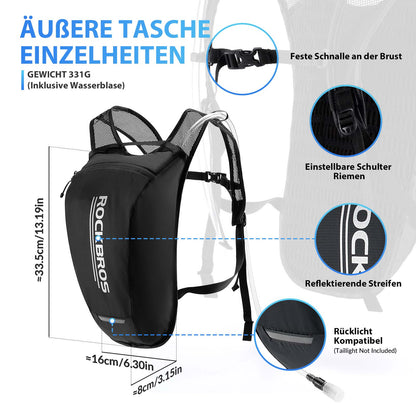 ROCKBROS Ultraleicht Trinkblase Rucksack Fahrradrucksack mit Trinksystem 2L - Rucksack ROCKBROS - EU - NooMii