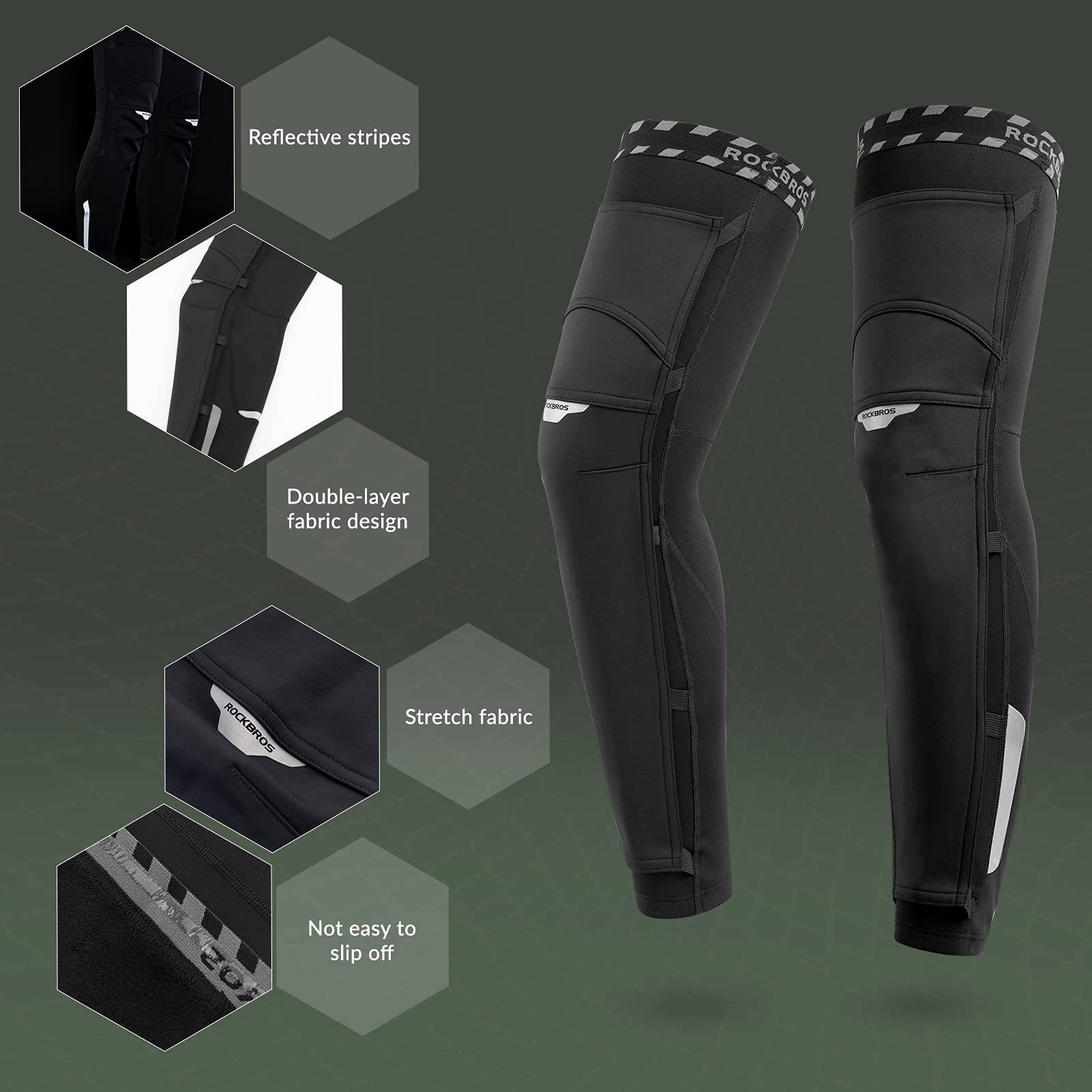 ROCKBROS Unisex Beinlinge Beinwärmer Winddicht Warm Schwarz S - 4XL - Fahrrad Mütze ROCKBROS - EU - NooMii