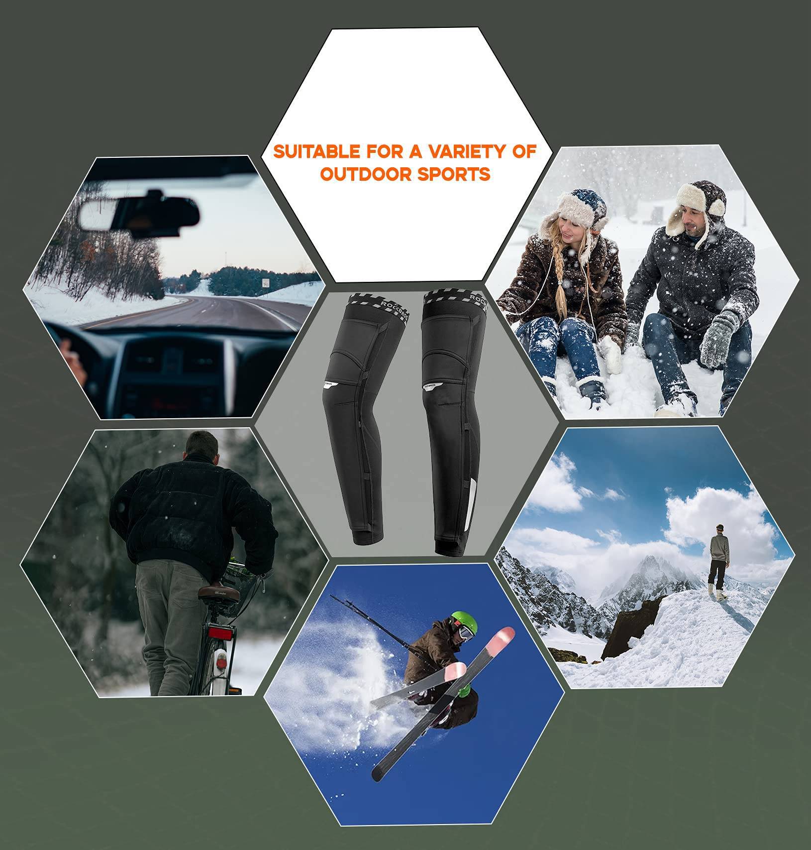 ROCKBROS Unisex Beinlinge Beinwärmer Winddicht Warm Schwarz S - 4XL - Fahrrad Mütze ROCKBROS - EU - NooMii