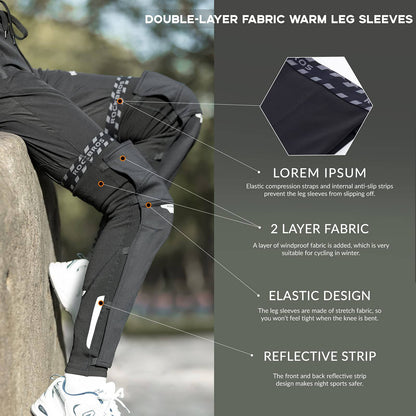 ROCKBROS Unisex Beinlinge Beinwärmer Winddicht Warm Schwarz S - 4XL - Fahrrad Mütze ROCKBROS - EU - NooMii