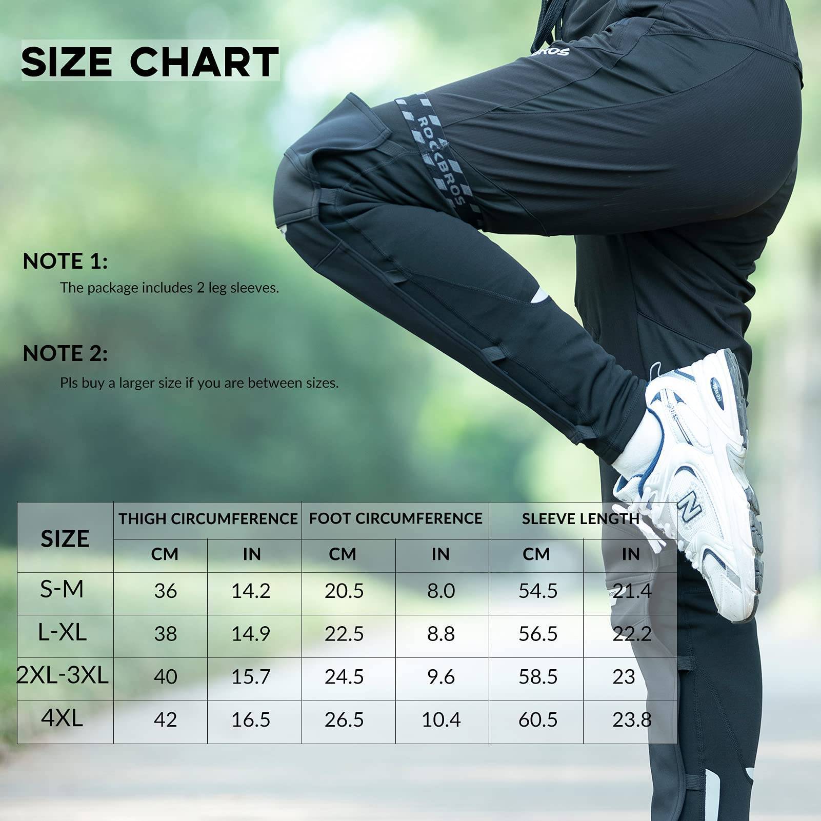 ROCKBROS Unisex Beinlinge Beinwärmer Winddicht Warm Schwarz S - 4XL - Fahrrad Mütze ROCKBROS - EU - NooMii