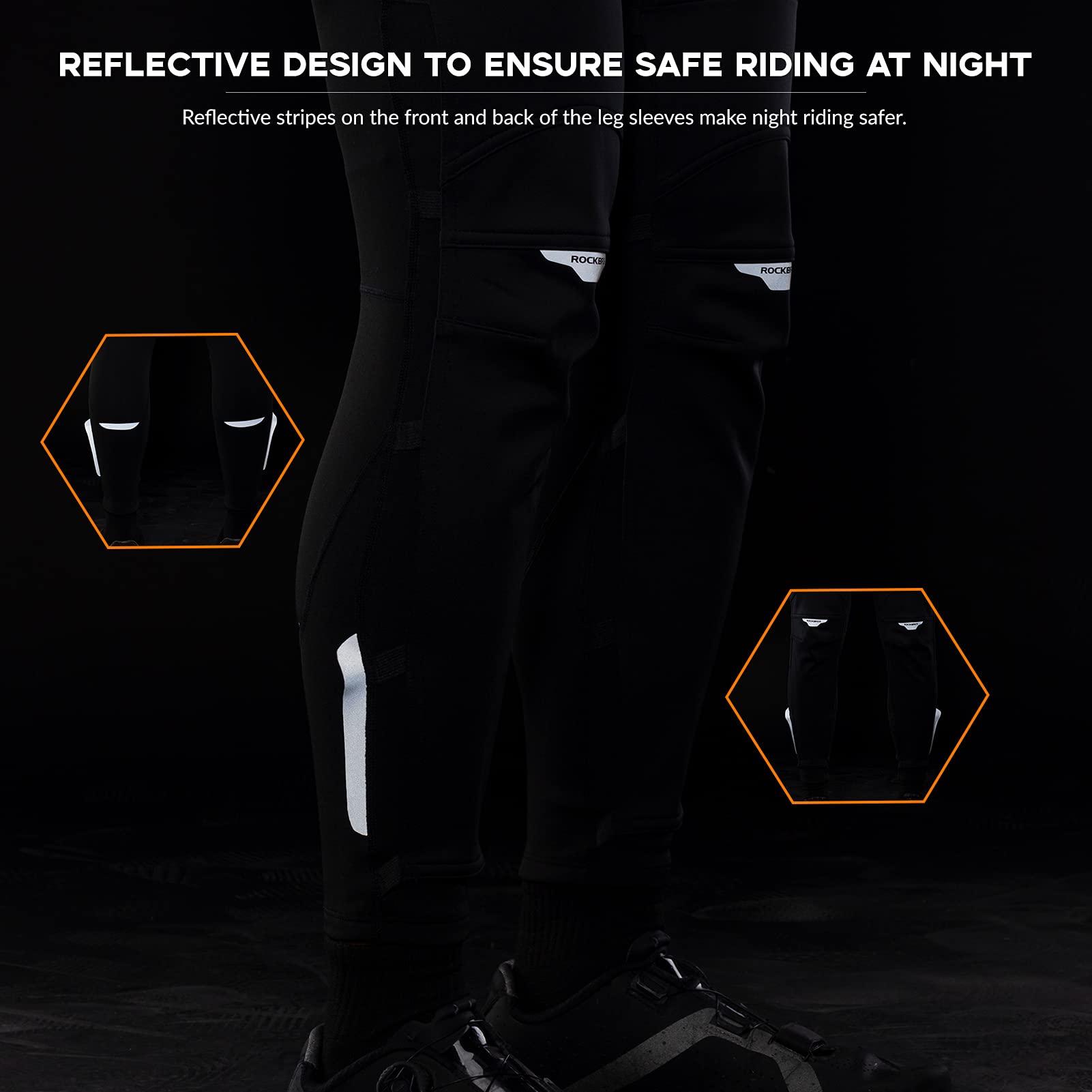 ROCKBROS Unisex Beinlinge Beinwärmer Winddicht Warm Schwarz S - 4XL - Fahrrad Mütze ROCKBROS - EU - NooMii