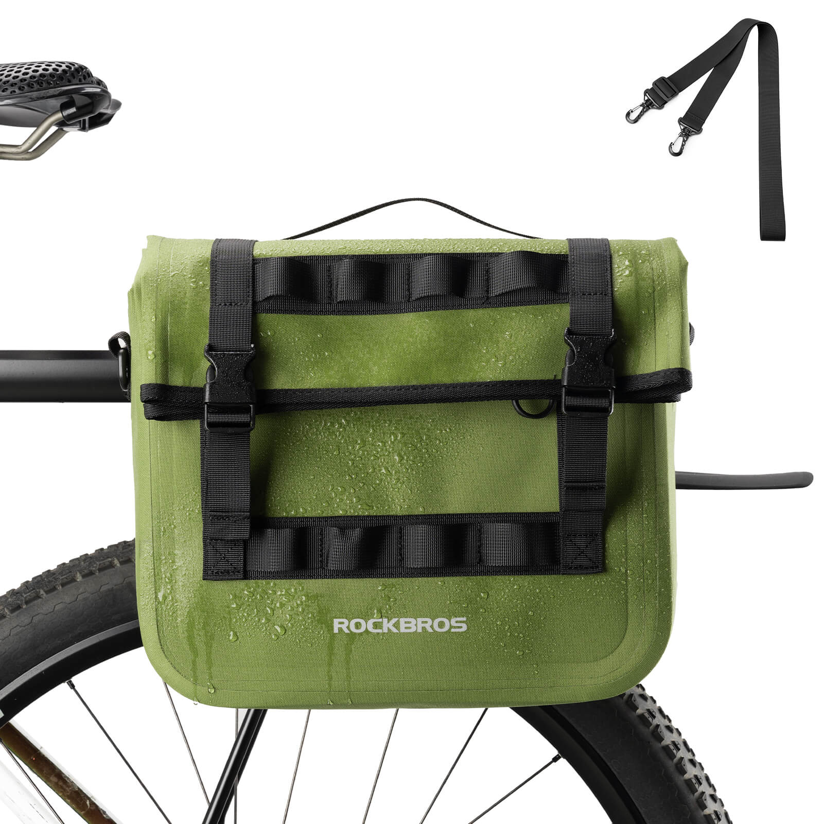 ROCKBROS Wasserdicht Fahrrad Gepäckträgertasche mit Schultergurt hinten 15L - Fahrradtaschen ROCKBROS - EU - NooMii