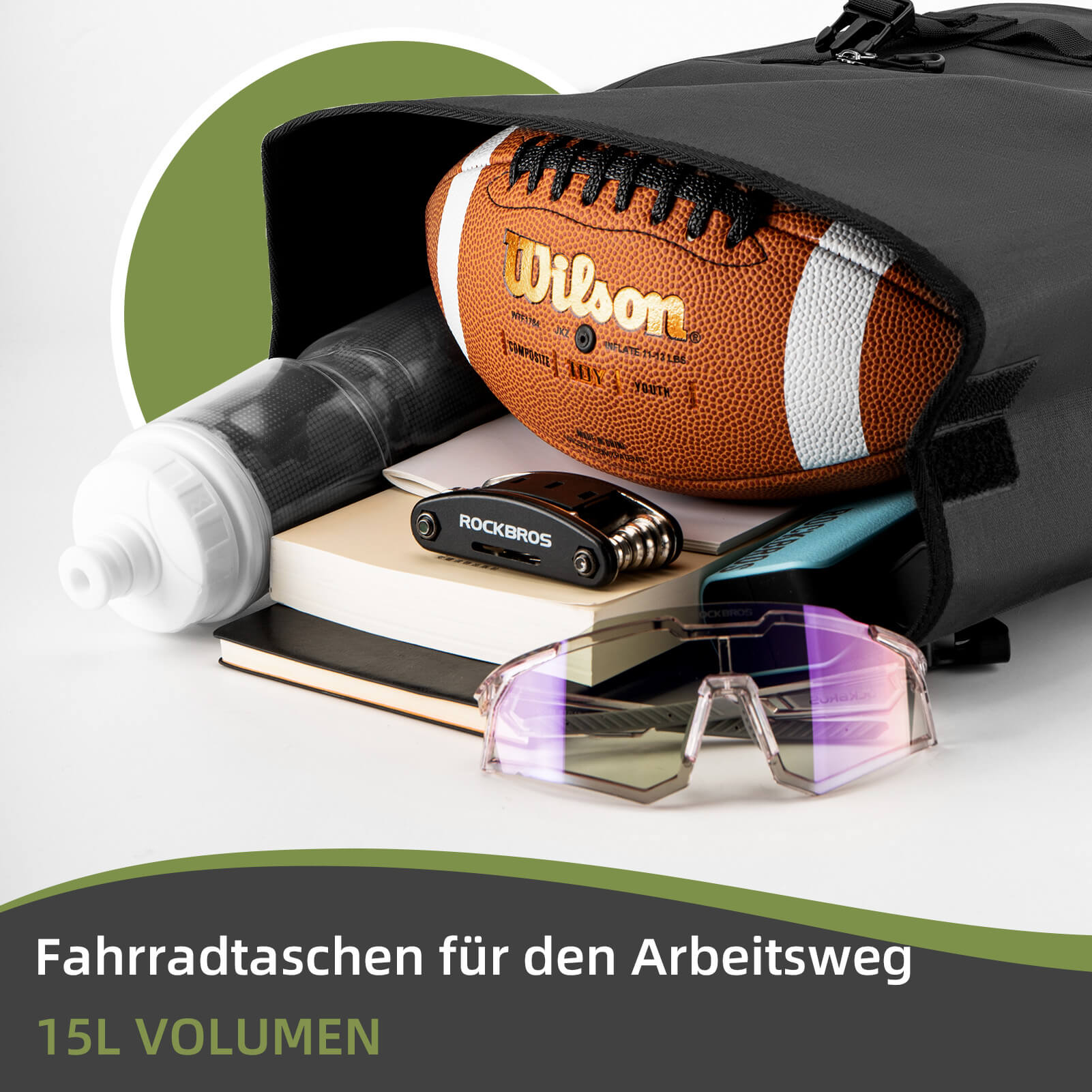 ROCKBROS Wasserdicht Fahrrad Gepäckträgertasche mit Schultergurt hinten 15L - Fahrradtaschen ROCKBROS - EU - NooMii