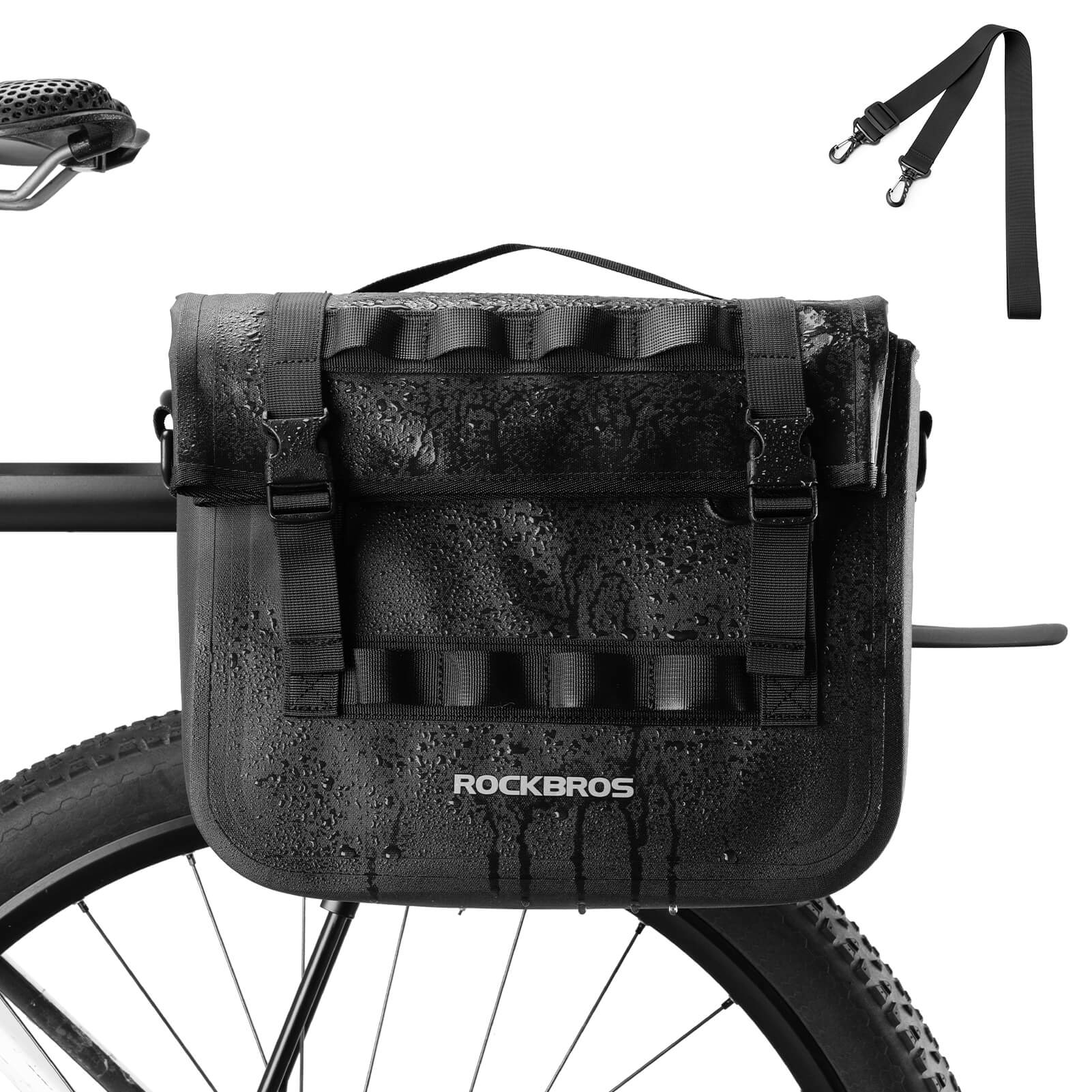 ROCKBROS Wasserdicht Fahrrad Gepäckträgertasche mit Schultergurt hinten 15L - Fahrradtaschen ROCKBROS - EU - NooMii