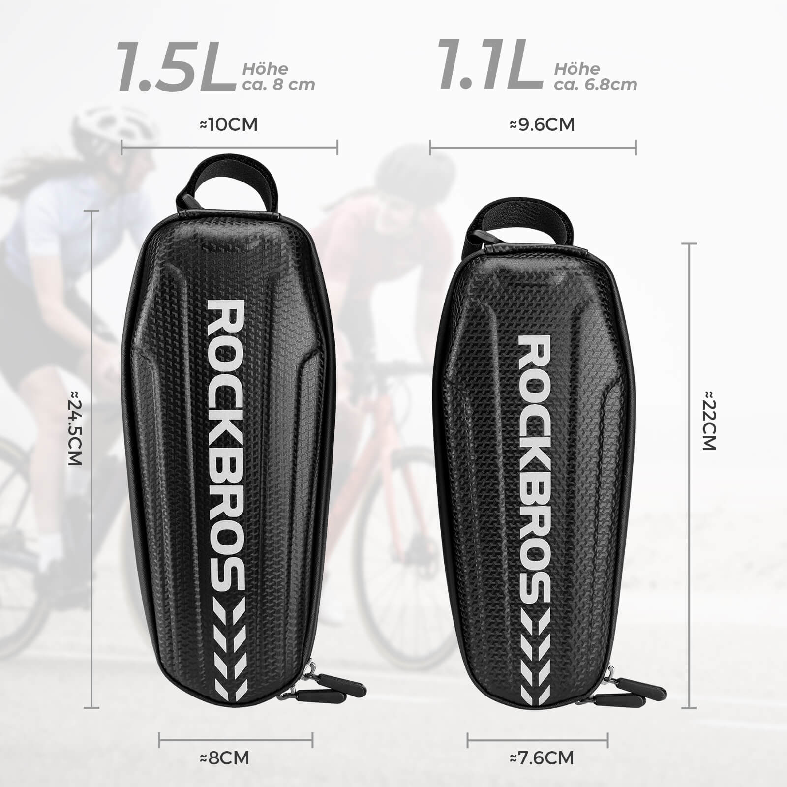 ROCKBROS Wasserdicht Oberrohrtasche Satteltasche 1L/1,5L Schwarz - Fahrradtaschen ROCKBROS - EU - NooMii