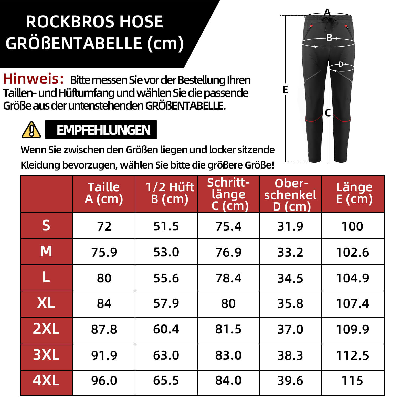 ROCKBROS Wasserdichte Fahrradhose Herren Lange Radhose Winddicht & Warm - Fahrradhose ROCKBROS - EU - NooMii