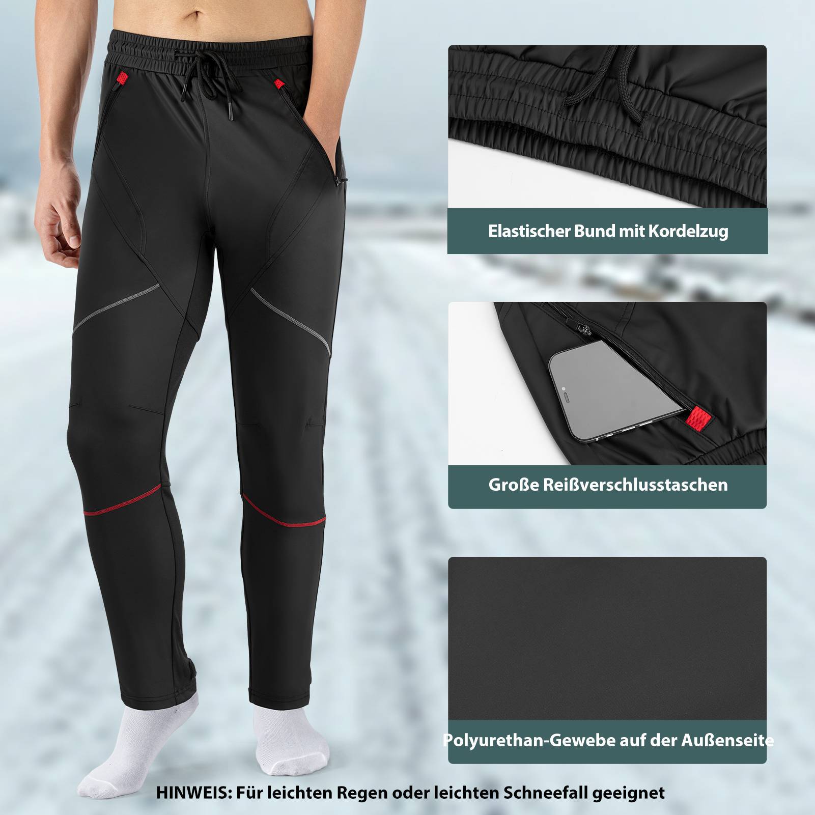 ROCKBROS Wasserdichte Fahrradhose Herren Lange Radhose Winddicht & Warm - Fahrradhose ROCKBROS - EU - NooMii