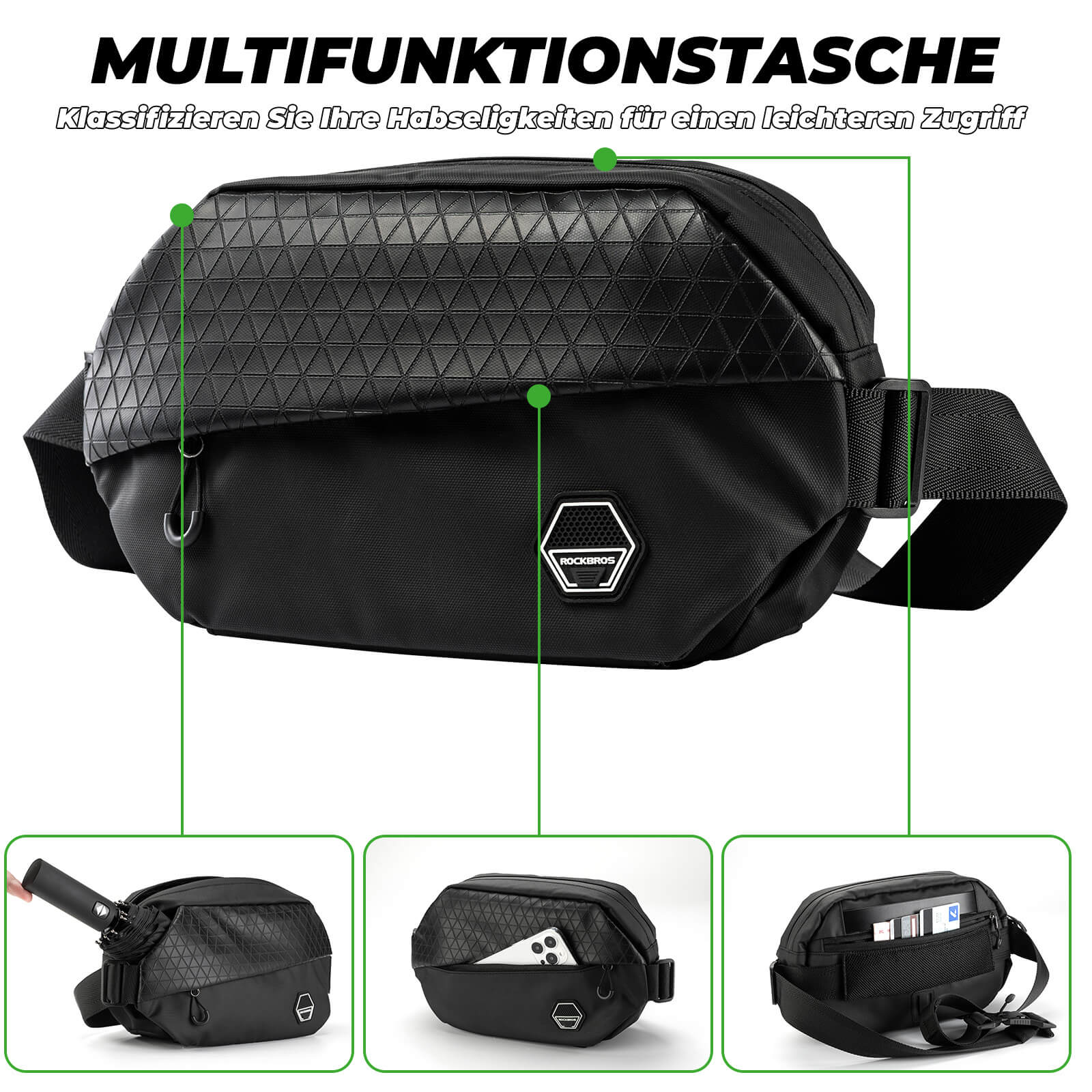 ROCKBROS Wasserdichte Multifunktionstasche Lenkertasche mit Erweiterbarer Kapazität - Fahrradtaschen ROCKBROS - EU - NooMii