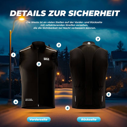 ROCKBROS Windweste Radsport Warnweste Ärmellose - Fahrradjacke ROCKBROS - EU - NooMii