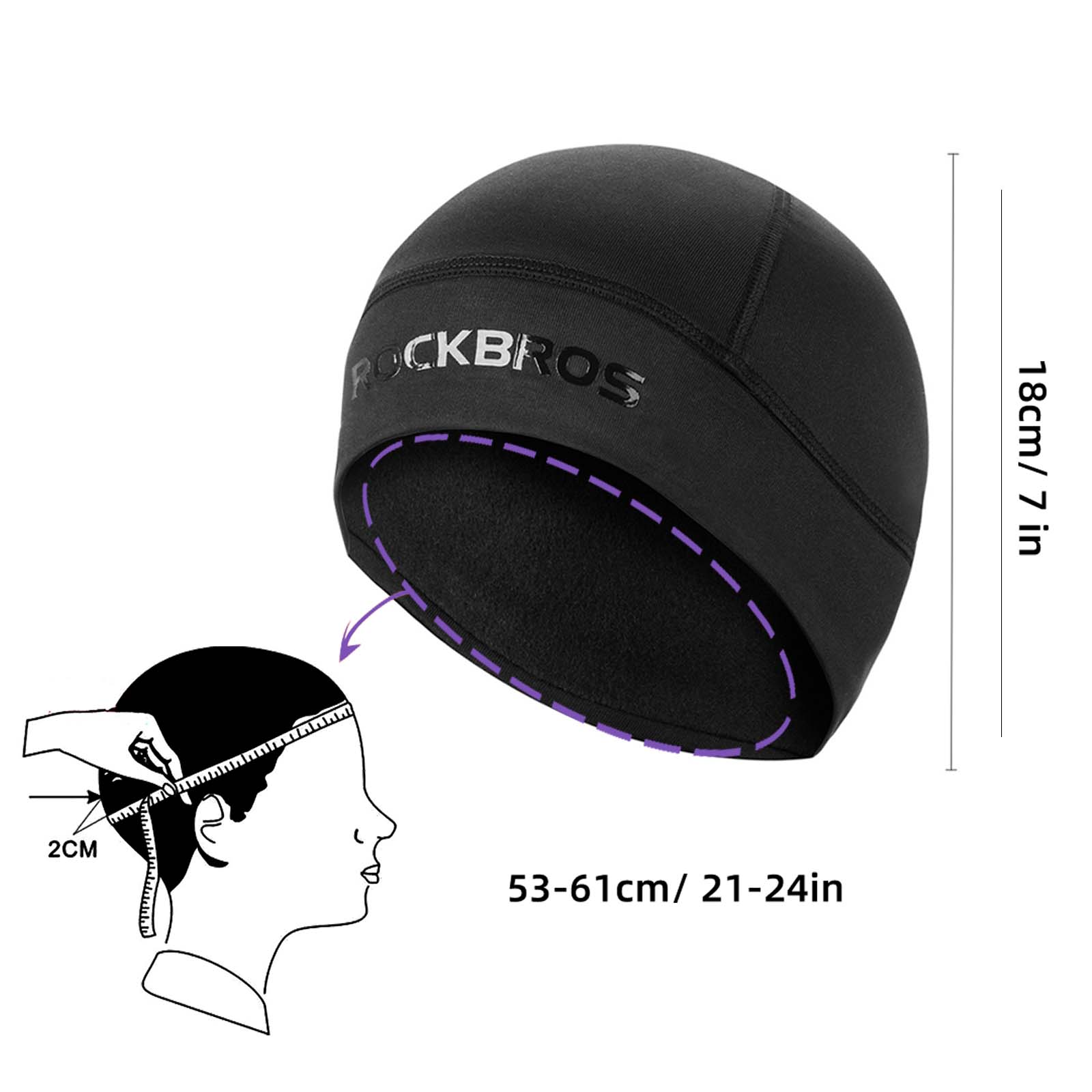 ROCKBROS Winter Fahrrad Mütze Helm Unterziehmütz Unisex