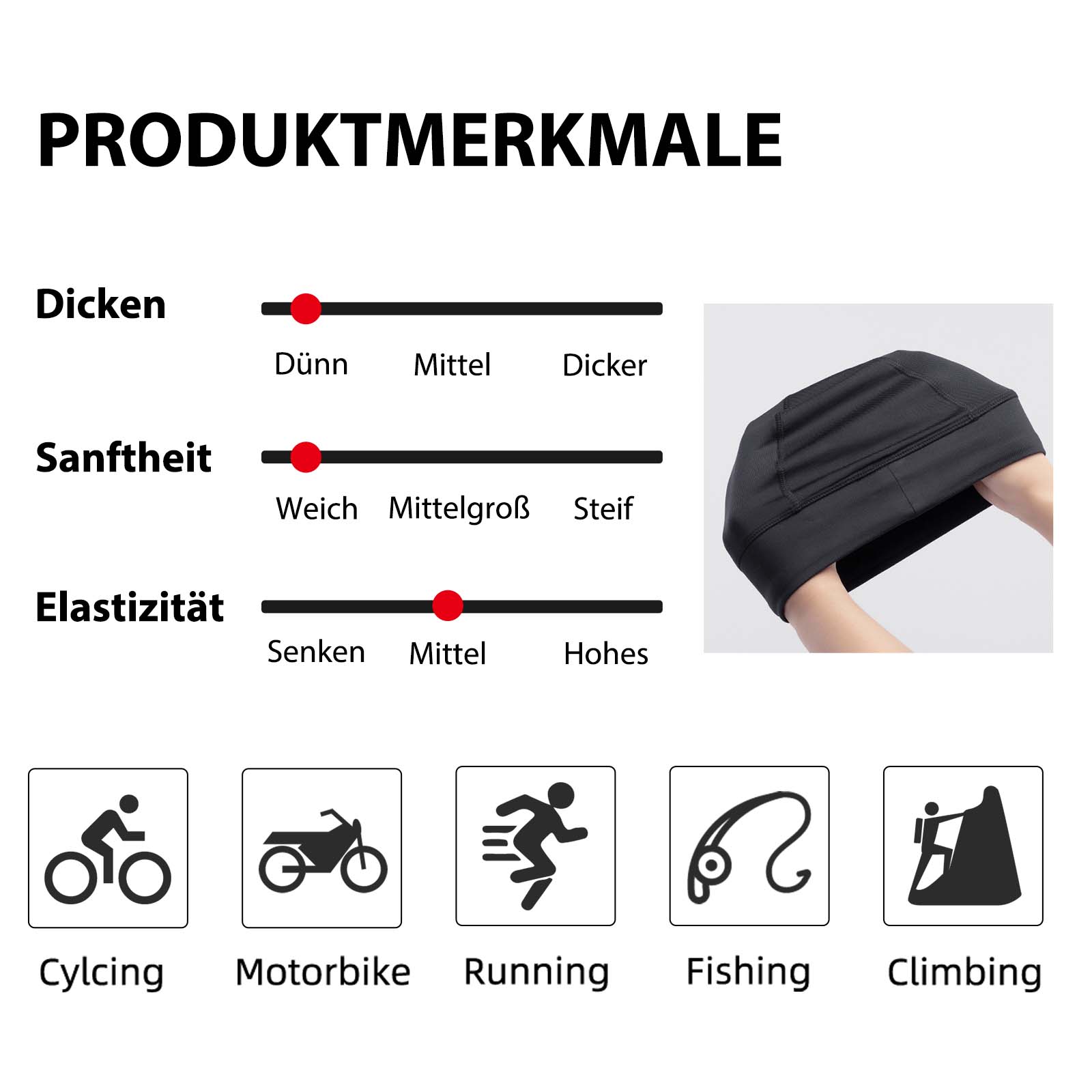 ROCKBROS Winter Fahrrad Mütze Helm Unterziehmütz Unisex - Fahrrad Mütze ROCKBROS - EU - NooMii