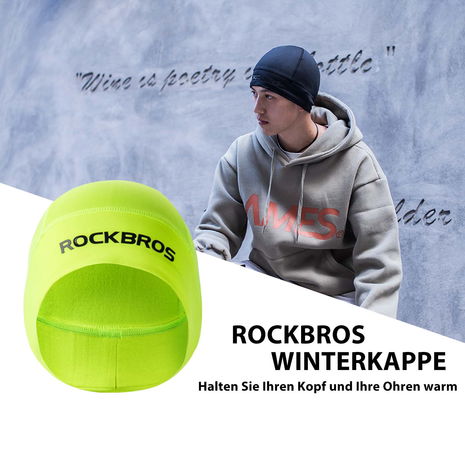 ROCKBROS Winter Fahrrad Mütze Helm Unterziehmütz Unisex - Fahrrad Mütze ROCKBROS - EU - NooMii