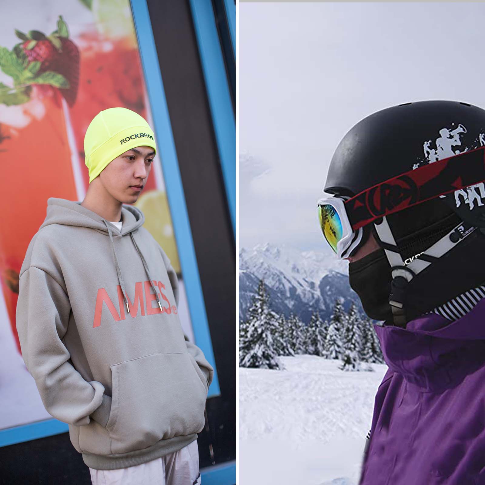 ROCKBROS Winter Fahrrad Mütze Helm Unterziehmütz Unisex - Fahrrad Mütze ROCKBROS - EU - NooMii