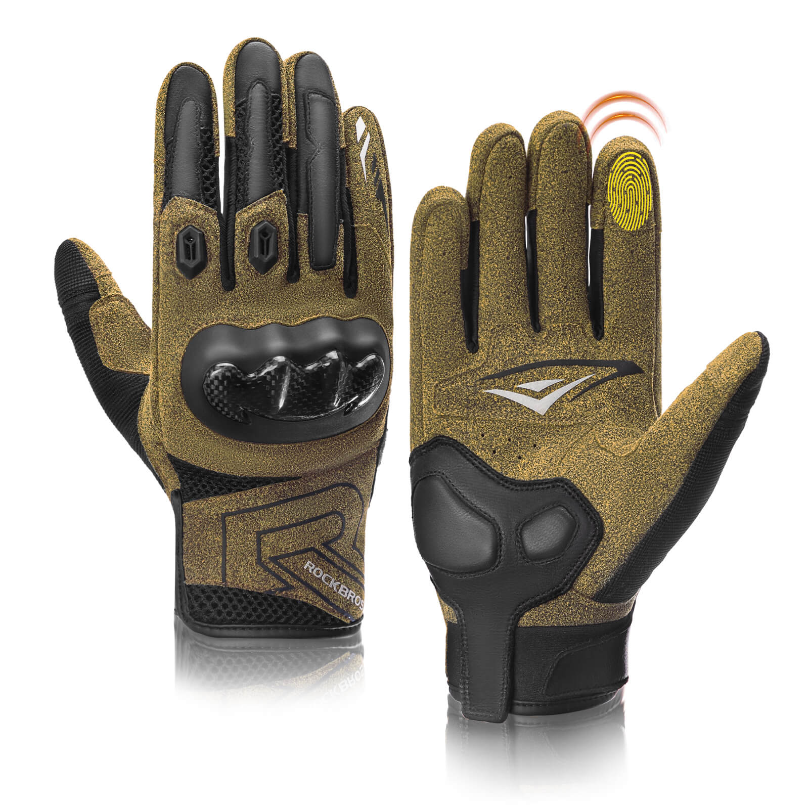 ROCKBROS Winter Fahrradhandschuhe Atmungsaktiv Schlagfest Touchscreen Braun - Fahrradhandschuhe ROCKBROS - EU - NooMii