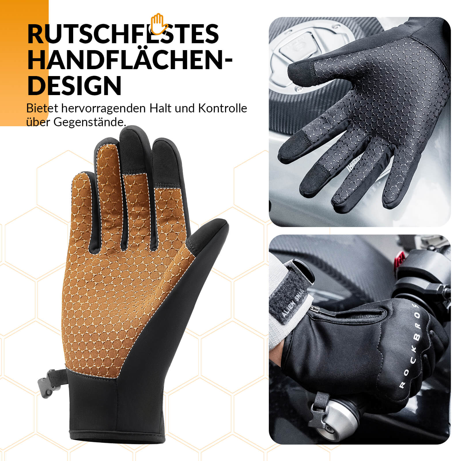 ROCKBROS Winter Fahrradhandschuhe mit Gel Gepolstert Touchscreen - fähig - Fahrradhandschuhe ROCKBROS - EU - NooMii