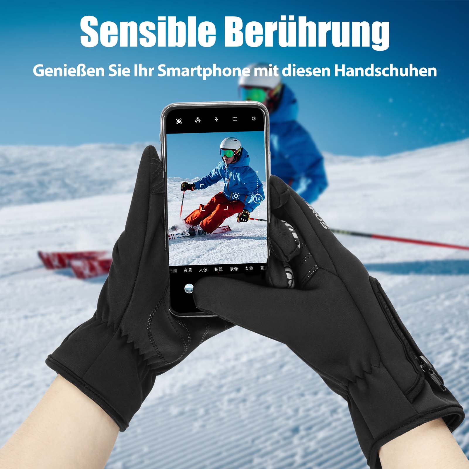 ROCKBROS Winter Fahrradhandschuhe Warm für Fahrrad Laufen Fitness Unisex - Fahrradhandschuhe ROCKBROS - EU - NooMii