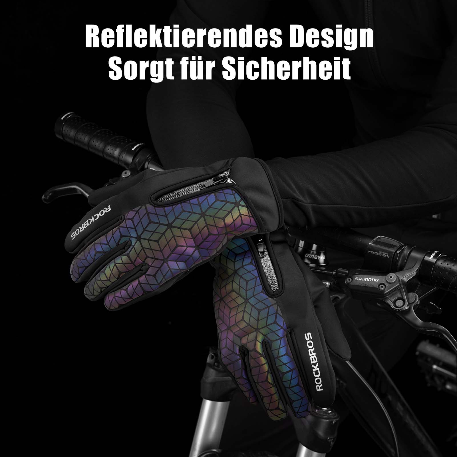 ROCKBROS Winter Fahrradhandschuhe Warm für Fahrrad Laufen Fitness Unisex - Fahrradhandschuhe ROCKBROS - EU - NooMii