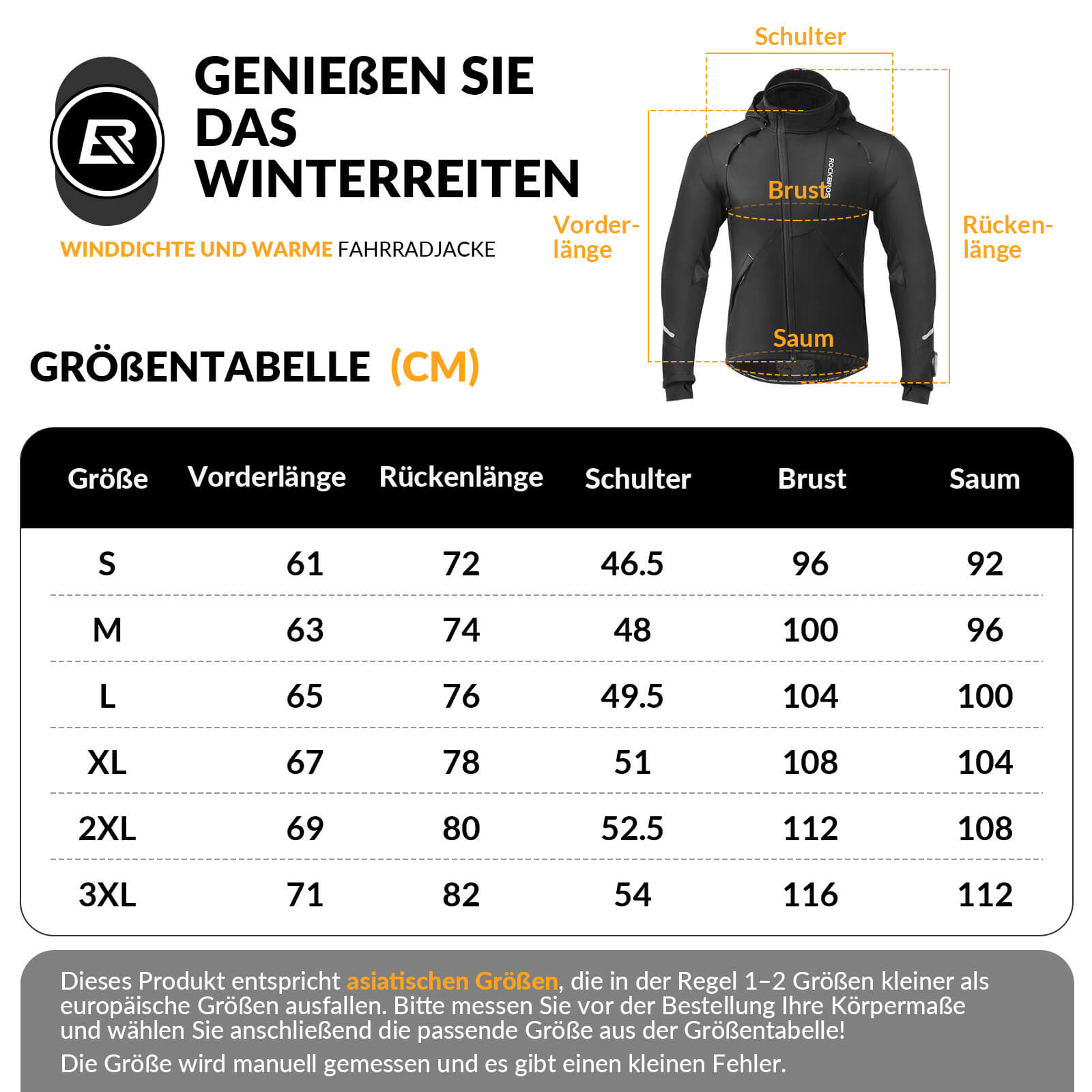 ROCKBROS Winter Fahrradjacke Winddicht – Mit TPU - Touchscreen - Bedienung - Fahrradjacke ROCKBROS - EU - NooMii