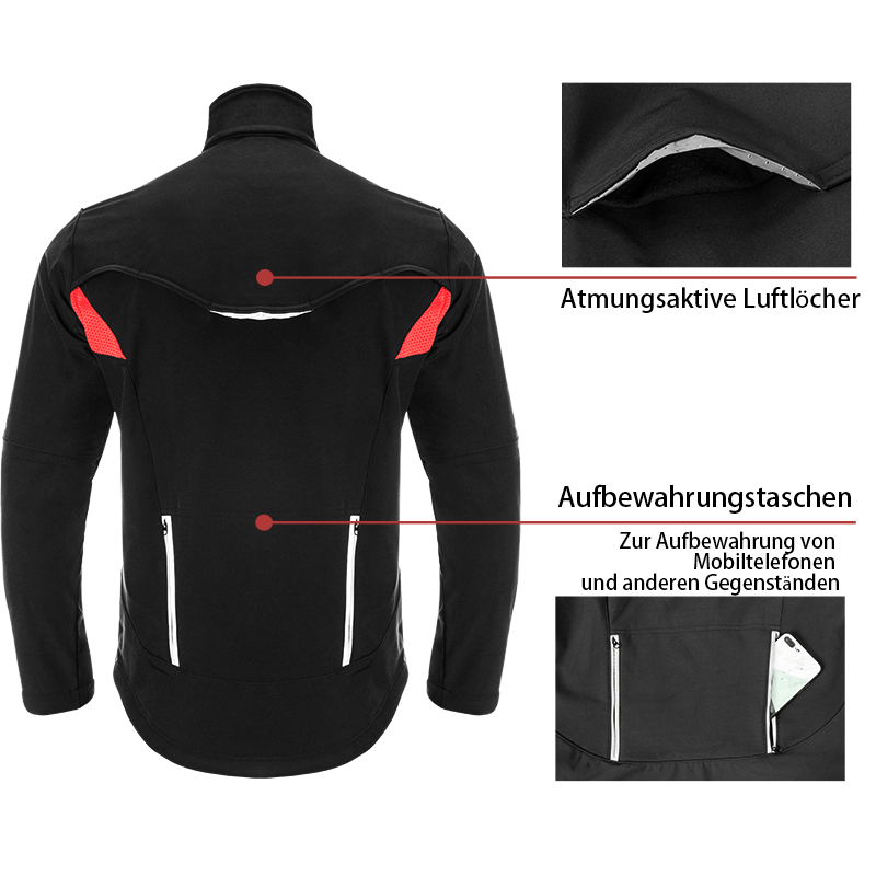 ROCKBROS Winter Jacke Herren Windschutz Radsportanzug - Fahrradjacke ROCKBROS - EU - NooMii