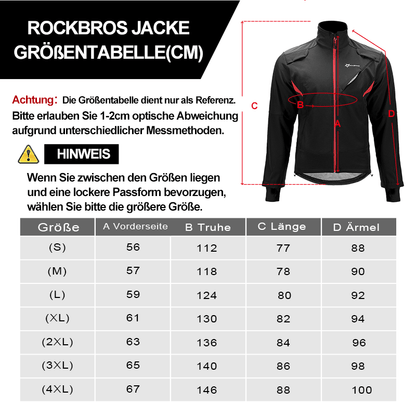 ROCKBROS Winter Jacke Herren Windschutz Radsportanzug - Fahrradjacke ROCKBROS - EU - NooMii